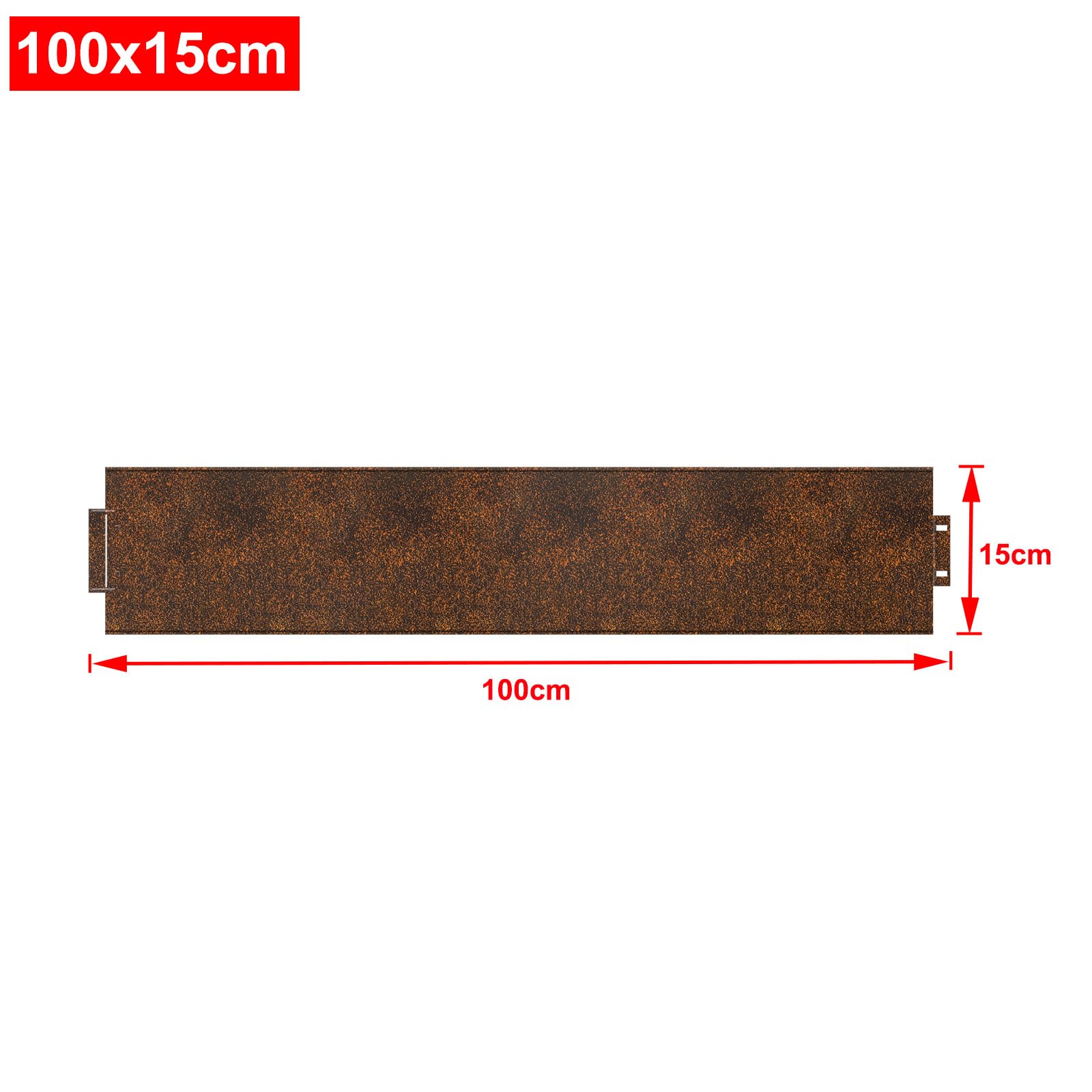 YRHome Metalowe obrzeże trawnika, 50 m x 15 cm, ocynkowane, obrzeże rabatki, krawędź do koszenia, palisada, ograniczenie rabatek, blaszki trawnikowe, grządki, 50 sztuk – długość 100 cm, wysokość 15 cm