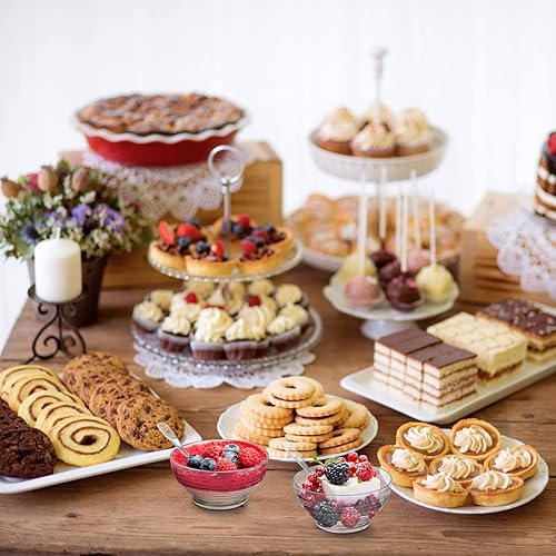 Miniatura 4 de Amyhill Paquete de 200 mini cuencos de plástico transparente de 3 onzas con 200 cucharas desechables para helados, a granel para ensaladas de