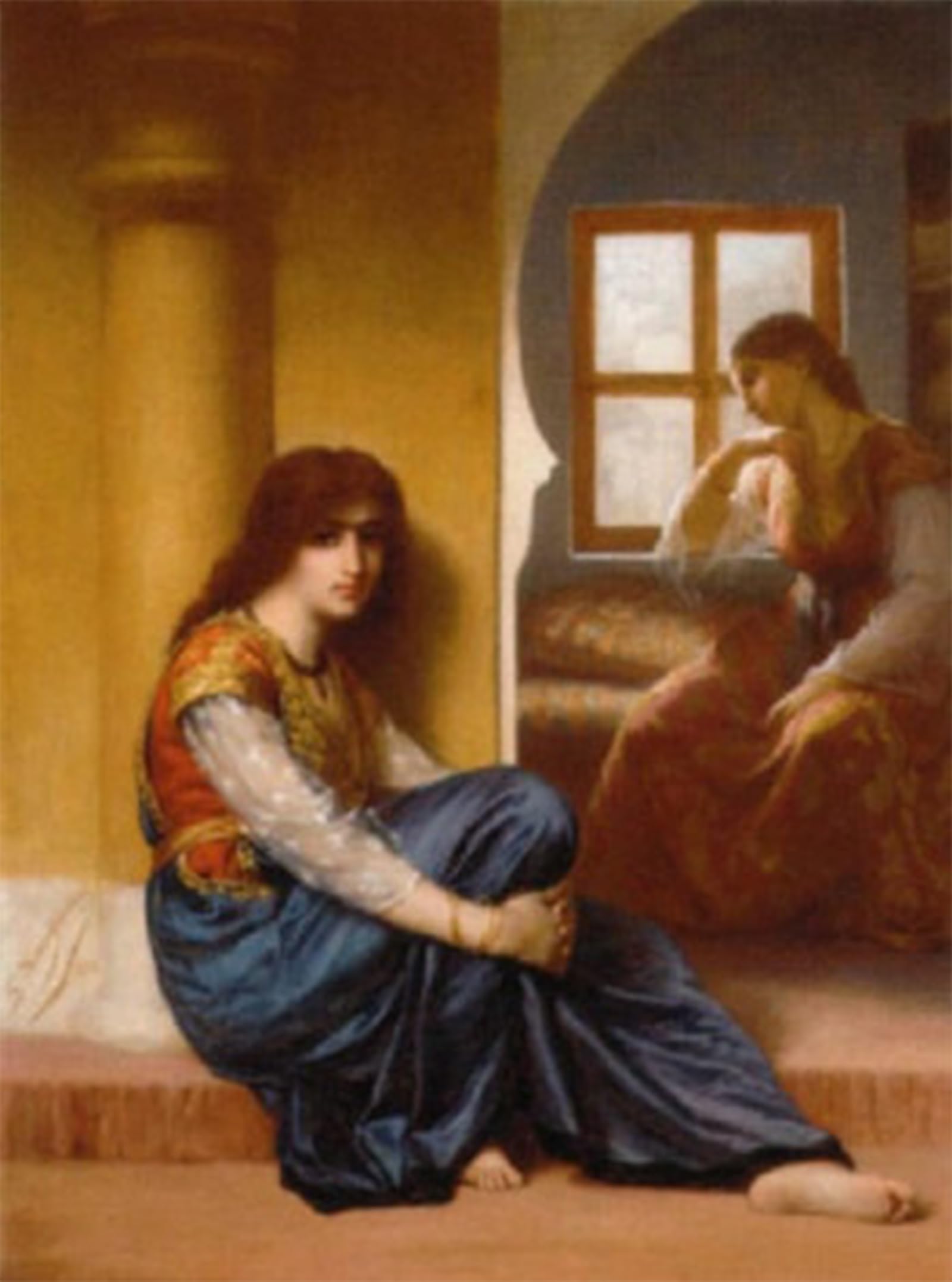 SERENDIPITP Retro Picture Poster Wall Art Pictures Painting Femmes À L'intérieur by Gaston-casimir Saint-pierre Wall Art Canvas Print for Wall Decor 60x90cm