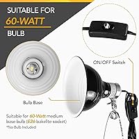 Vista 4 de Simple Deluxe Lámpara con abrazadera de cúpula de reptil de 5.5 pulgadas con reflector de aluminio para tanque de vidrio de reptiles, tapa