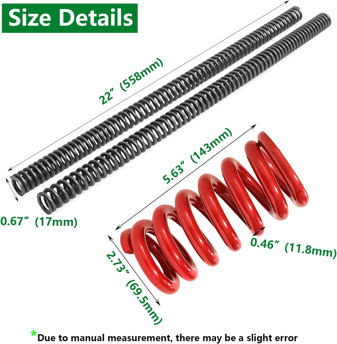 Front Fork & Rear Springs Kit fit for XR100R CRF100F CRF125FB Big Wheel 1987-2004, Heavy Duty Motorcycle Springs