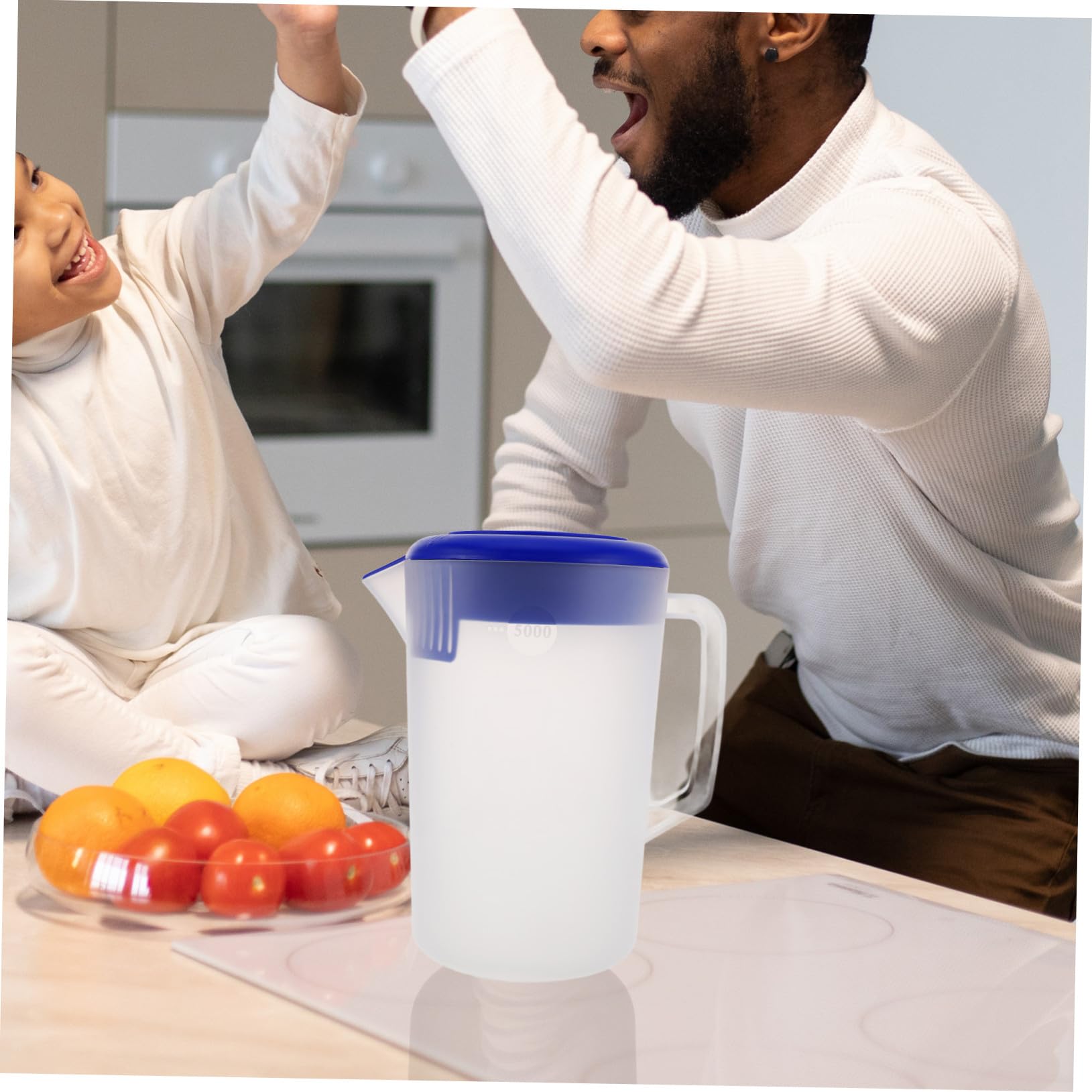 SHINEOFI Brocca per Bevande ad Alta Capacità 5l in Plastica con Finitura Opaca, Manico Ergonomico e Coperchio Antipolvere, per Tè Freddo, Succhi e Uso Commerciale in Ristoranti e Bar