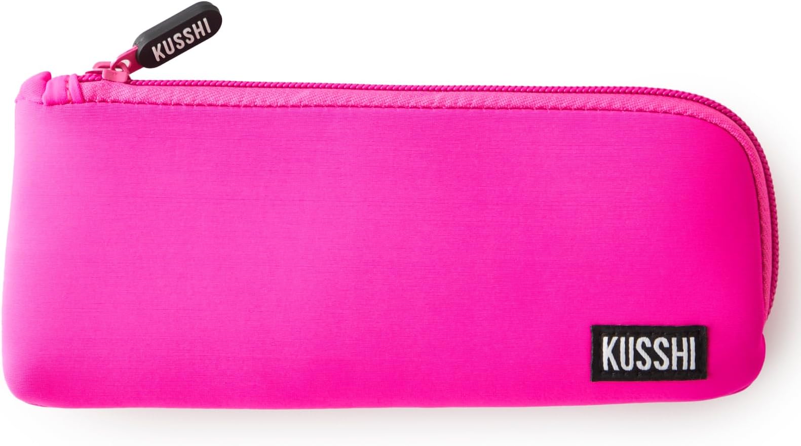 KUSSHINeoprene Travel Pencil Case - Storage & Purse Organizer for Beauty Tools, Pencils, Brushes & Small Accessories - Zipper Makeup Brush Pouch Holder Bag - For Organization, Electronics and Glasses