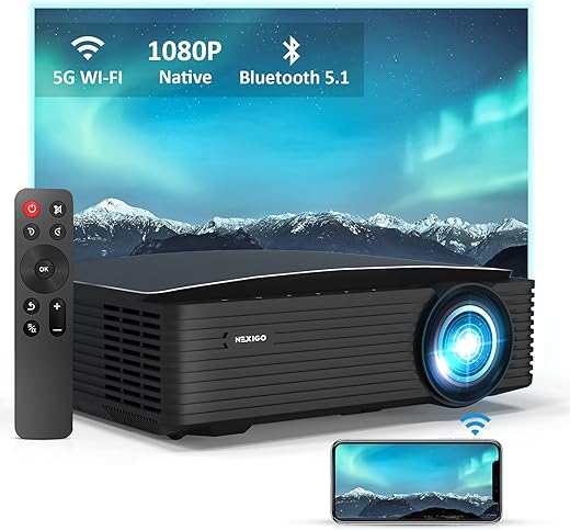 NexiGo WiFi Bluetooth Projector PJ10
