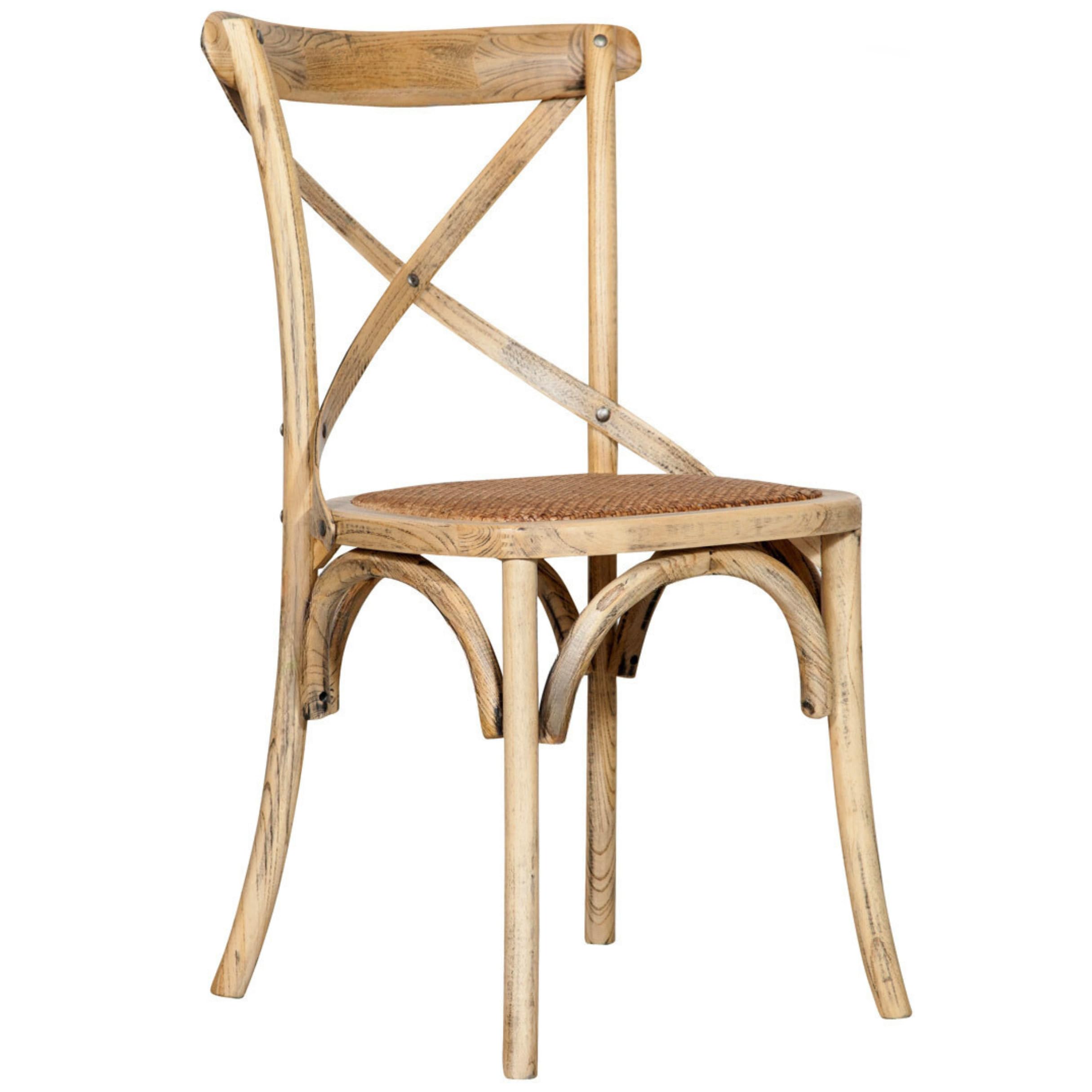 Biscottini Sillas de Comedor Ratan 86x42x46 cm - Sillas Comedor Madera - Sillas Cocina Vintage - Muebles Rusticos