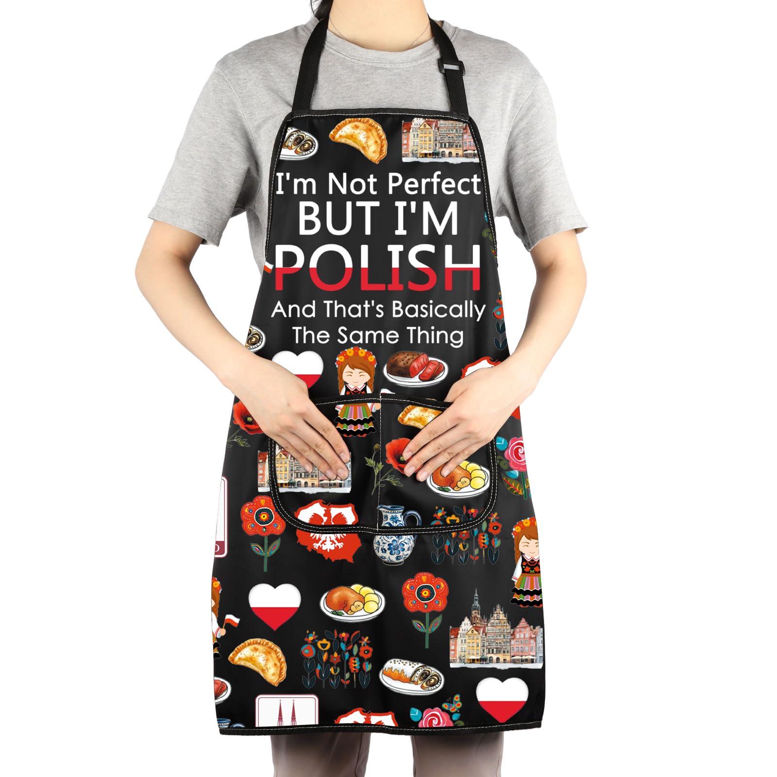 JNIAP Polish Kitchen Apron Polish Cooking Apron Poland Chef Gifts Poland Kitchen Gifts