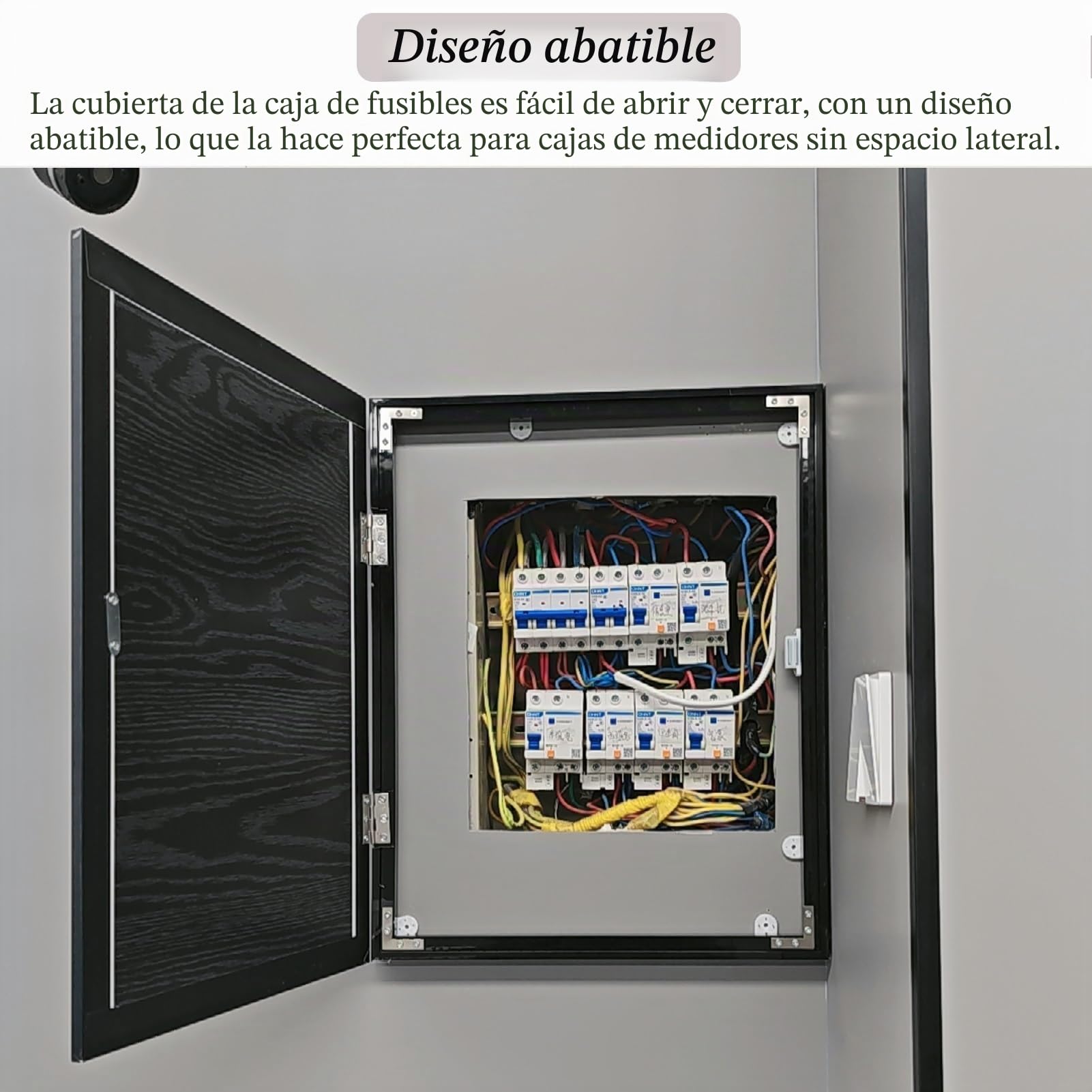 Tapa Cuadro Electrico Panel Eléctrico de Madera en Blanco, Cubierta de Caja de Medidor Eléctrico Multicolor, Tapa Protectora para Colgar en la Pared, Cubiertas de Panel de Disyuntor Vertical(White,60c