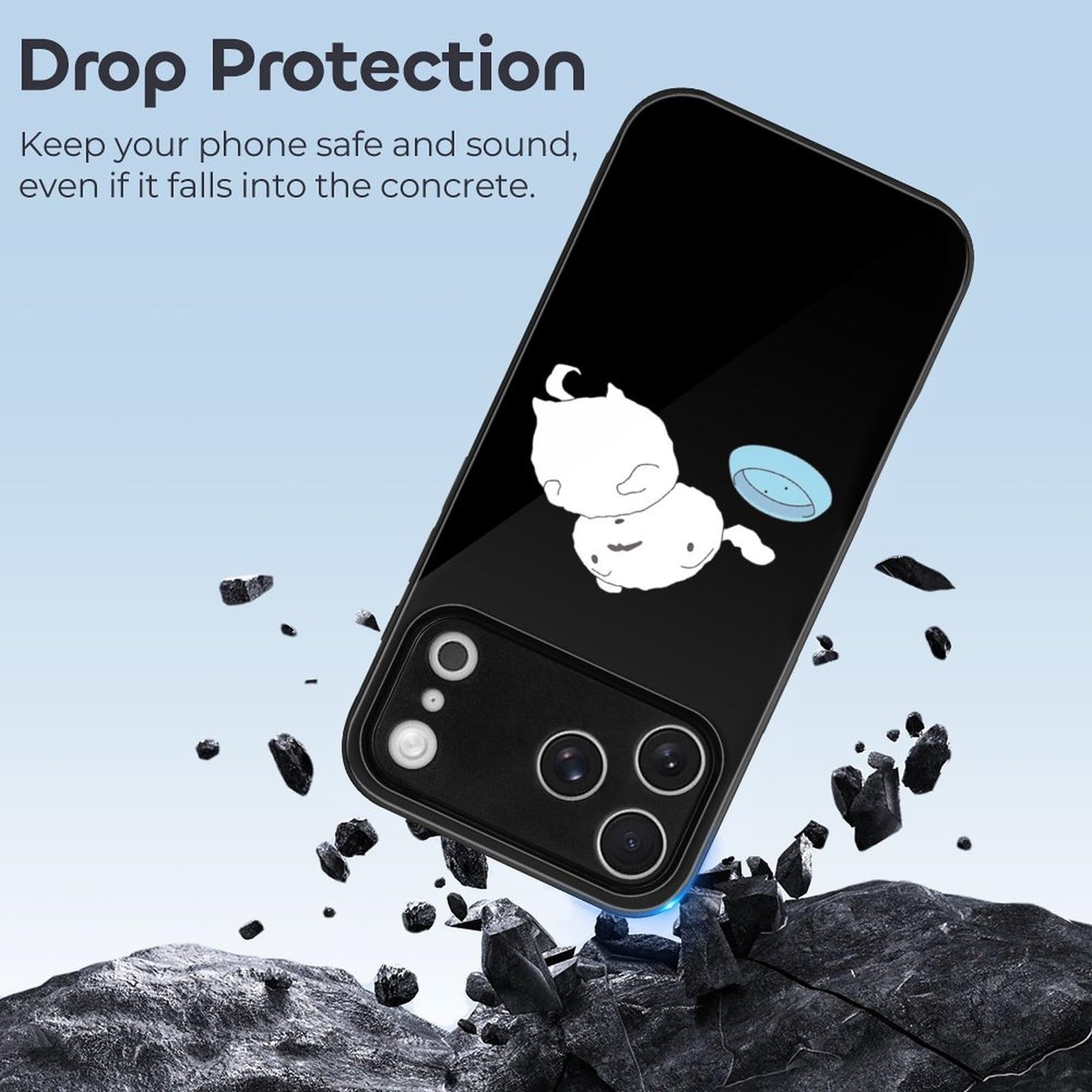Custodia per iPhone 17 Pro Max, custodia per smartphone, antiurto, vetro temperato, guida gessata, Shiro iPhone 17 Pro Max, custodia protettiva elegante e leggera e anti-ingiallimento per Huawei 17