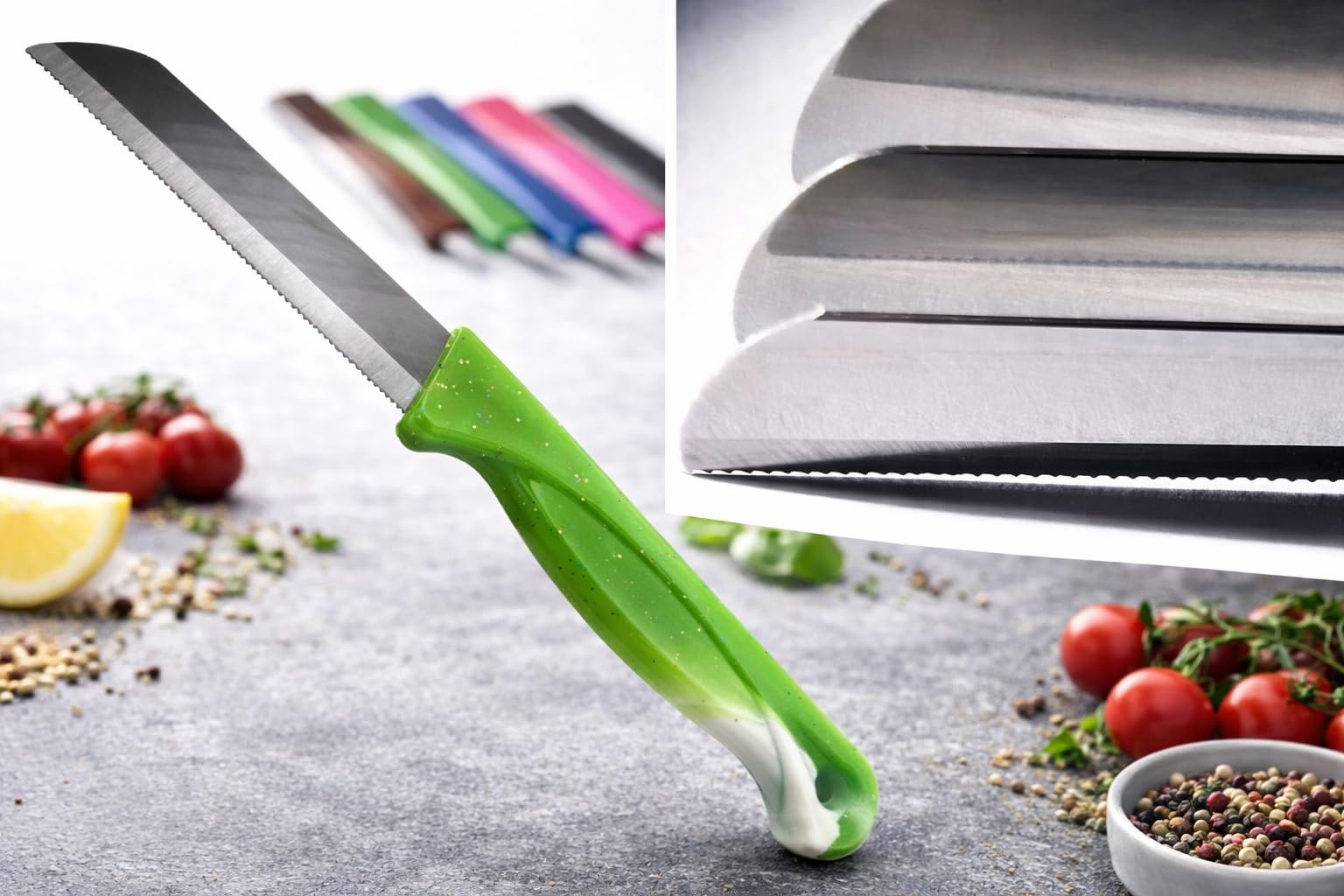 SMHLINE® Obstmesser Schälmesser Gemüsemesser Allzweckmesser 200x Bunt Edelstahl Messer rostfrei Küchenmesser Tafelbesteck Messerset Alltagsmesser