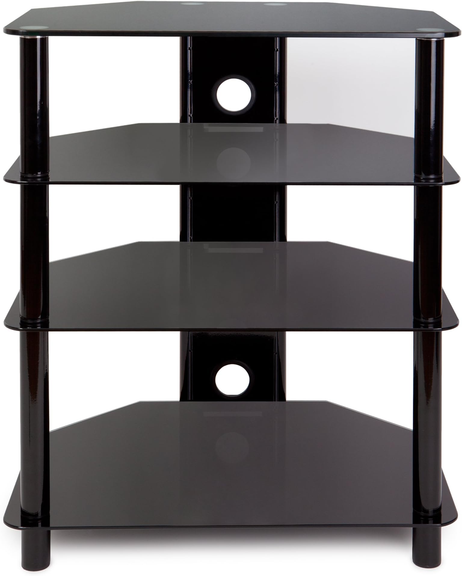 Tibo ST-60-4BK HiFi Rack with Black Tempered Shelves