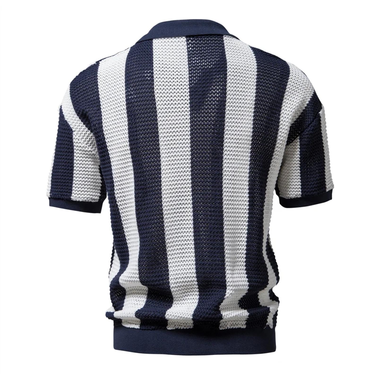 Camiseta De Manga Corta T-Shirt Polos De Algodón Ahuecados para Hombre Polos Sexys Transparentes con Cuello En V De Manga Corta para Hombre