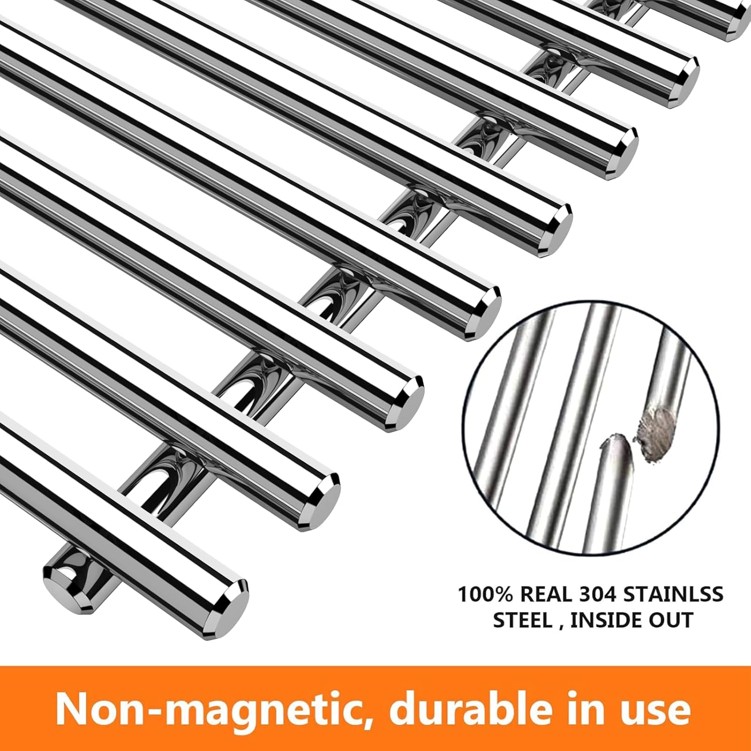 Utheer 7639 304 Stainless Steel Grill Grates for Weber Spirit I & II 300 Series, Spirit 700, 17.5" Cooking Grates for Genesis Silver B/C, Genesis Gold B/C, Genesis Platinum B/C, Genesis 1000-3500
