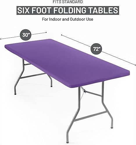 Miniatura 2 de Shamrock Home Mantel elástico rectangular de 6 pies, mantel ajustable para mesas de 6 pies, funda de mesa de picnic para interiores y exteriores,