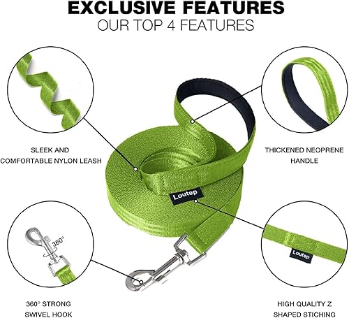 Miniatura 4 de Correa de entrenamiento para perros de 15 pies, 20 pies, 30 pies, 50 pies, 100 pies, correa extra larga para perros con mango acolchado para razas