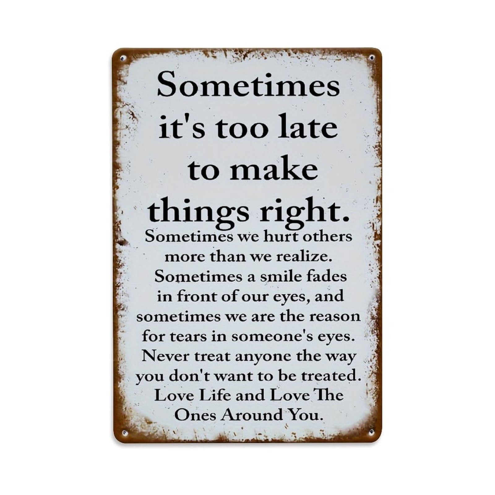 Jdyaojiesheng Vintage Rustic Metal Sign With Text Tin Sign Retro Metal Wall Decor Metal Poster, Home Bar Garage Farmhouse Cafe Wall Art Decoration 8X12inches