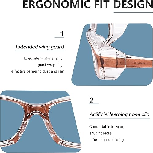 Miniatura 6 de Gafas de seguridad, lentes envolventes transparentes antiarañazos, gafas protectoras desmontables con marco de miopía