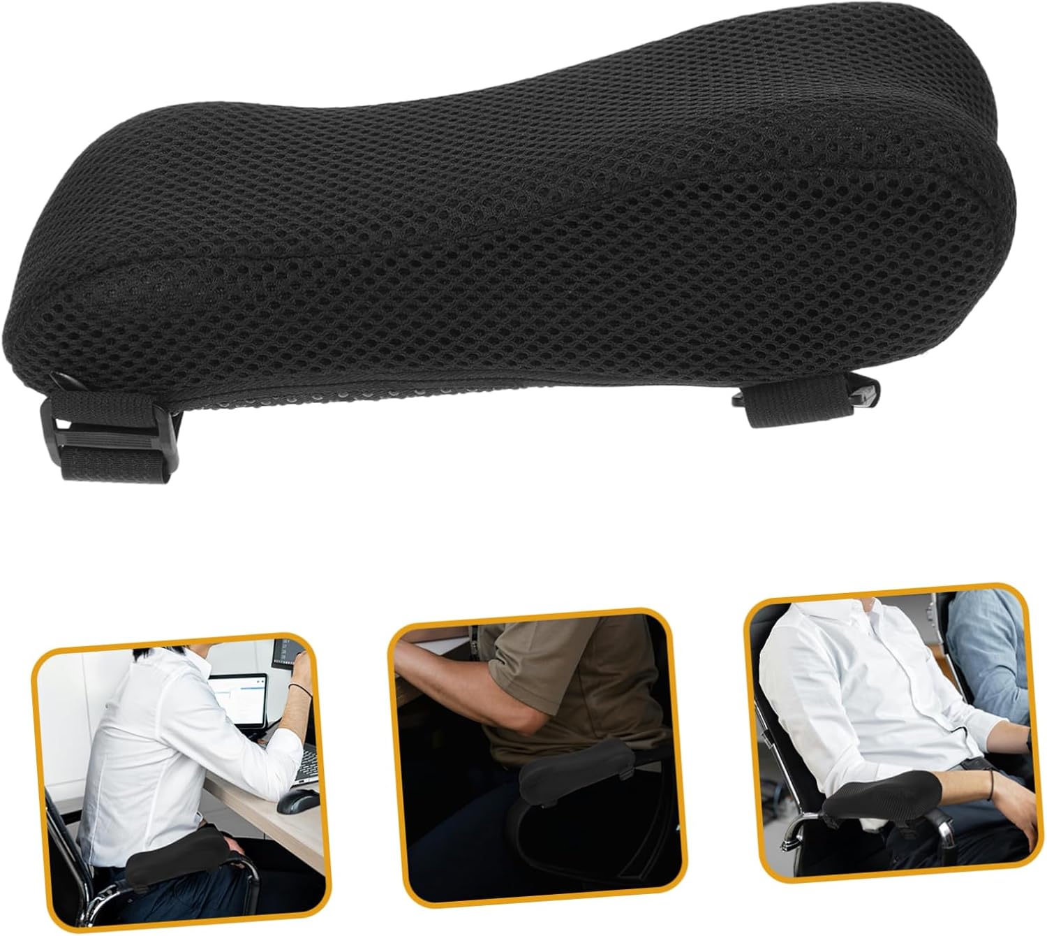 Memory Foam Office Chair Hand Pillow Arm Rest Pillow for Wheelchair Gaming Chair Black