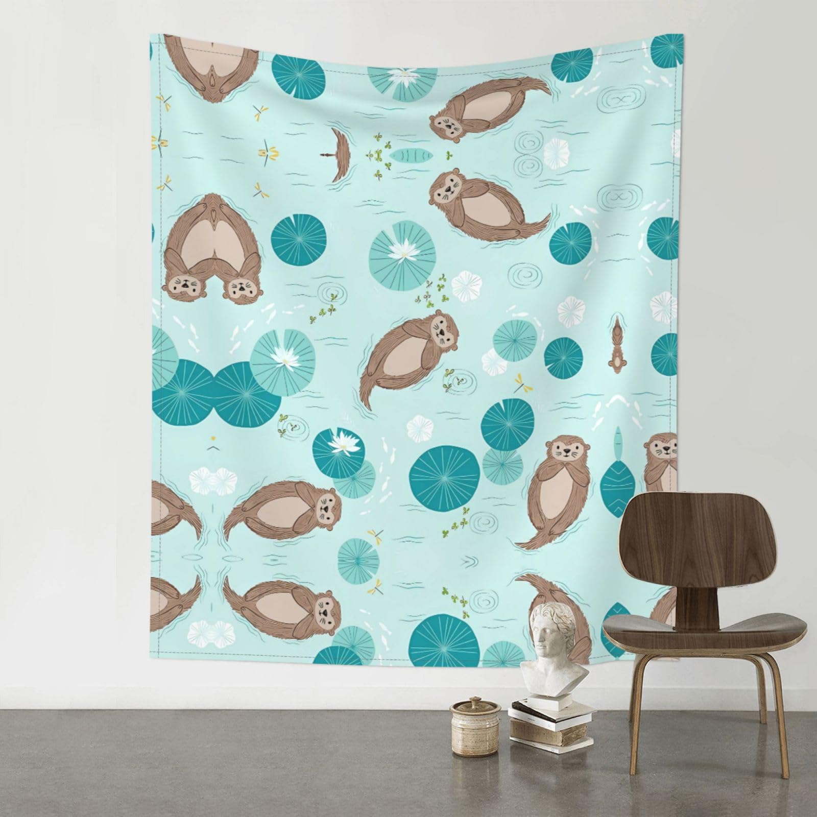 YYHHAOFA Otters Prints Wall Tapestry 60x51in – Boho Chic Dorm Decor, Beach Throw, & Versatile Home Accent
