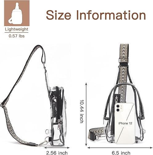 Miniatura 4 de Telena Riñonera transparente aprobada para estadios, bolsa cruzada para mujer, transparente Stadium Approved, Transparent