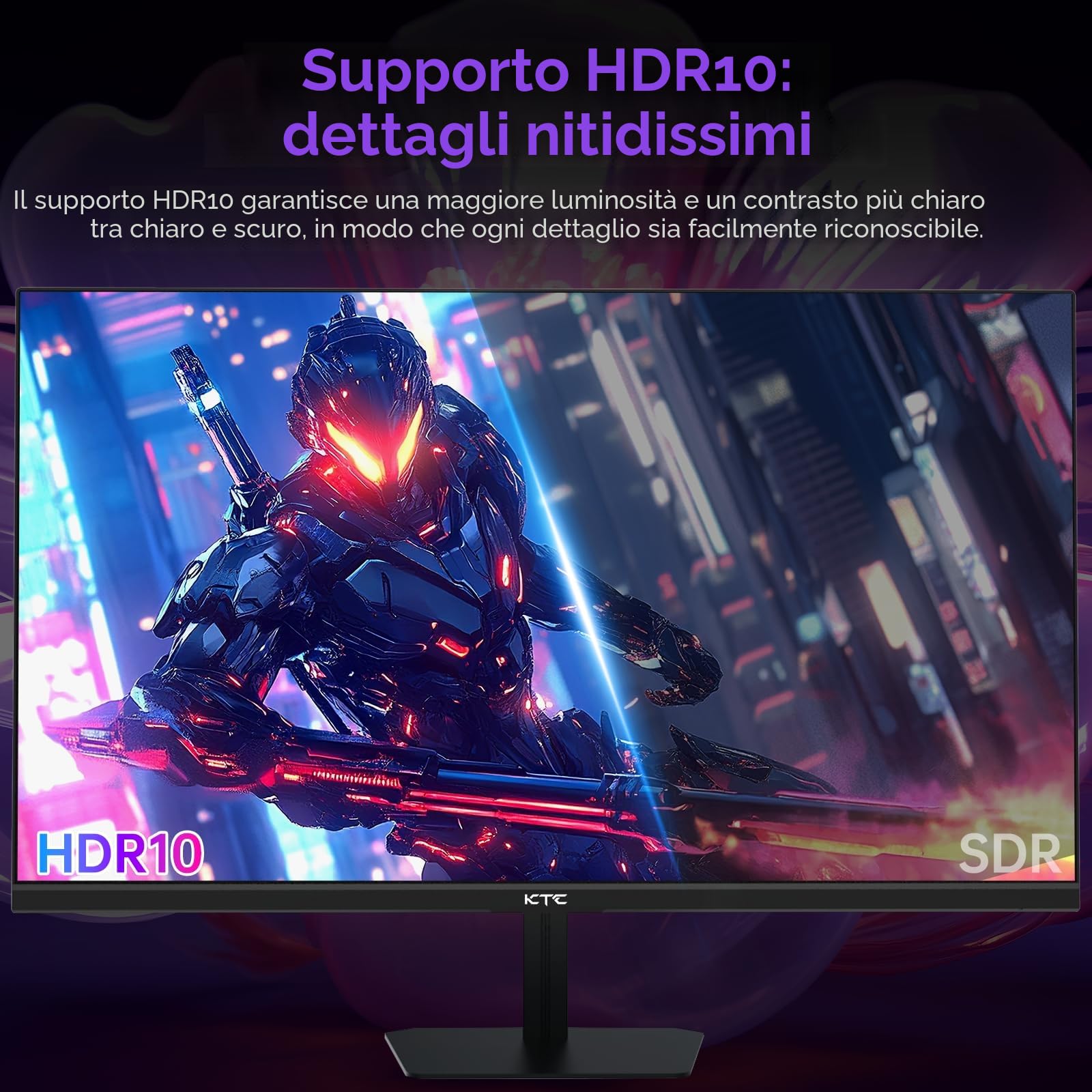 KTC Gaming Monitor 24 Pollici, Fast IPS, 190Hz, 1ms, 1080P FHD 1920x1080 Schermo PC, 133% sRGB, HDR10, Computer Monitor con FreeSync & G-sync, Eye Care, HDMI2.0, DP1.4, H24F8