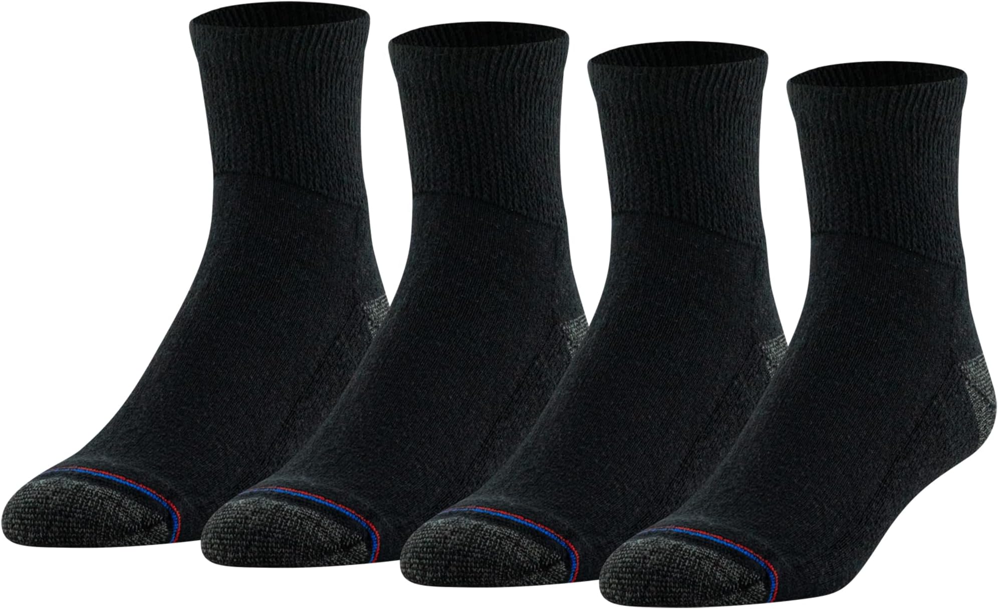 MediPeds Women's Quarter Cushioned Non-Binding Blister-Resistant Socks (4-Pack)