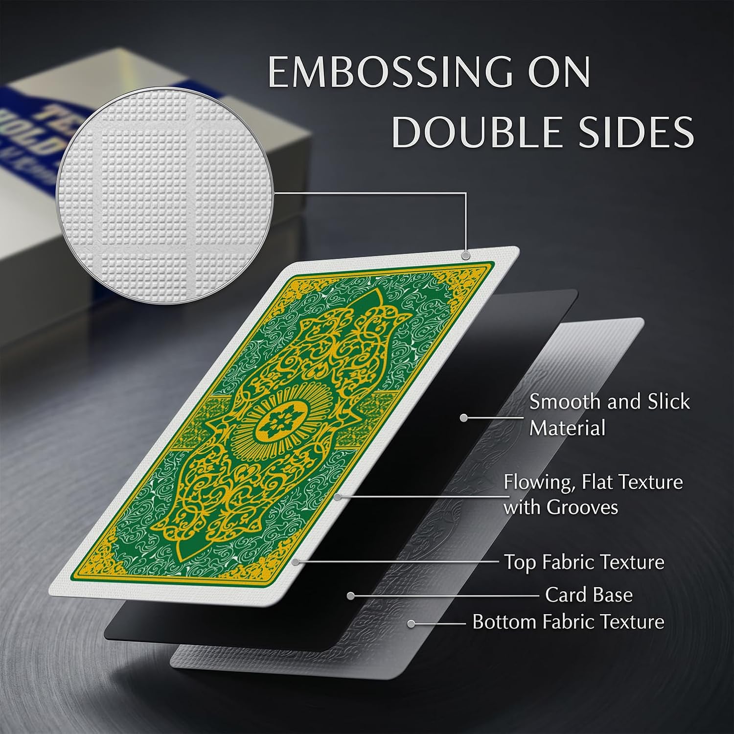 Ben Niu Heavy Duty Plastic Playing Cards, Casino Grade Waterproof Texas Hold'em Deck with Double-Sided Linen Texture & Anti-Counterfeit Design