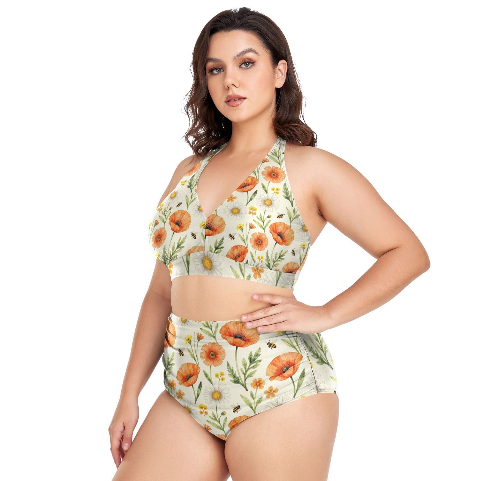 FRODOTGV Curvy Maillot de bain deux pièces pour femme L-4XL