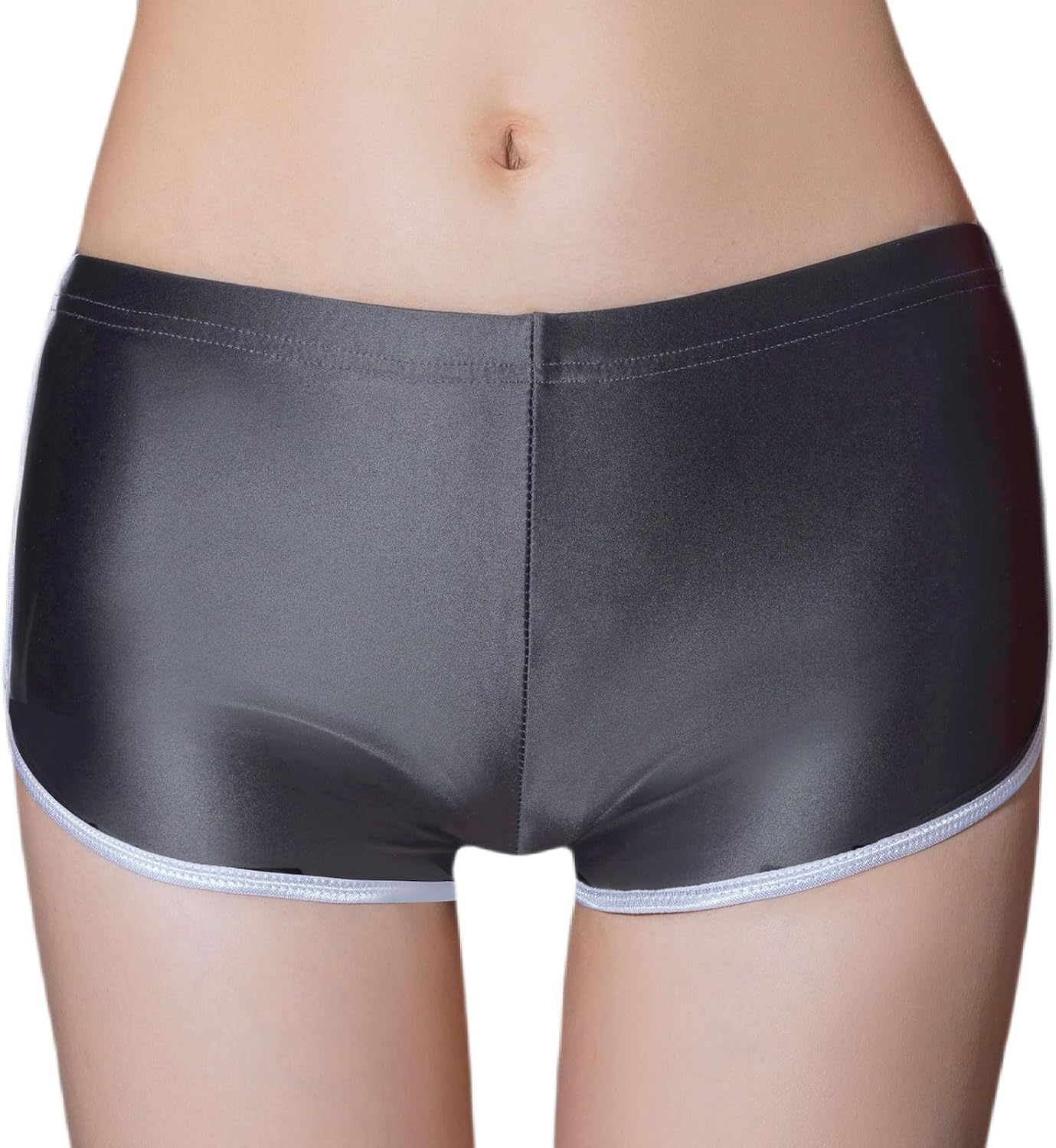 Women's Sexy Oil Shiny Glossy Booty Shorts Sheer Low Rise Panties Underwear Stretch Rave Boxer Briefs