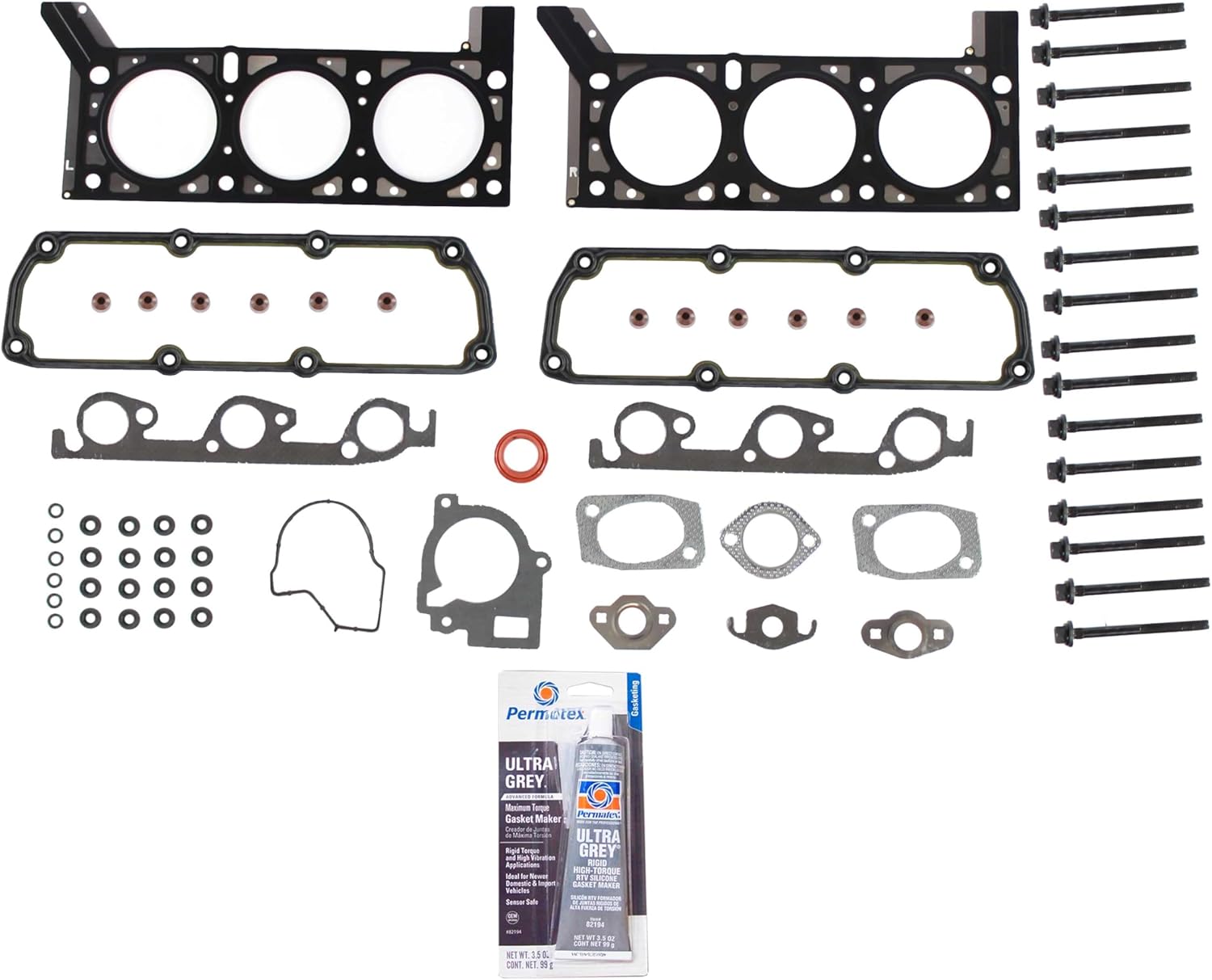 CPWK47 Head Gasket Set Bolt Kit Fits: 01-04 Chrysler Voyager 3.3L V6 OHV 12v Cu.201