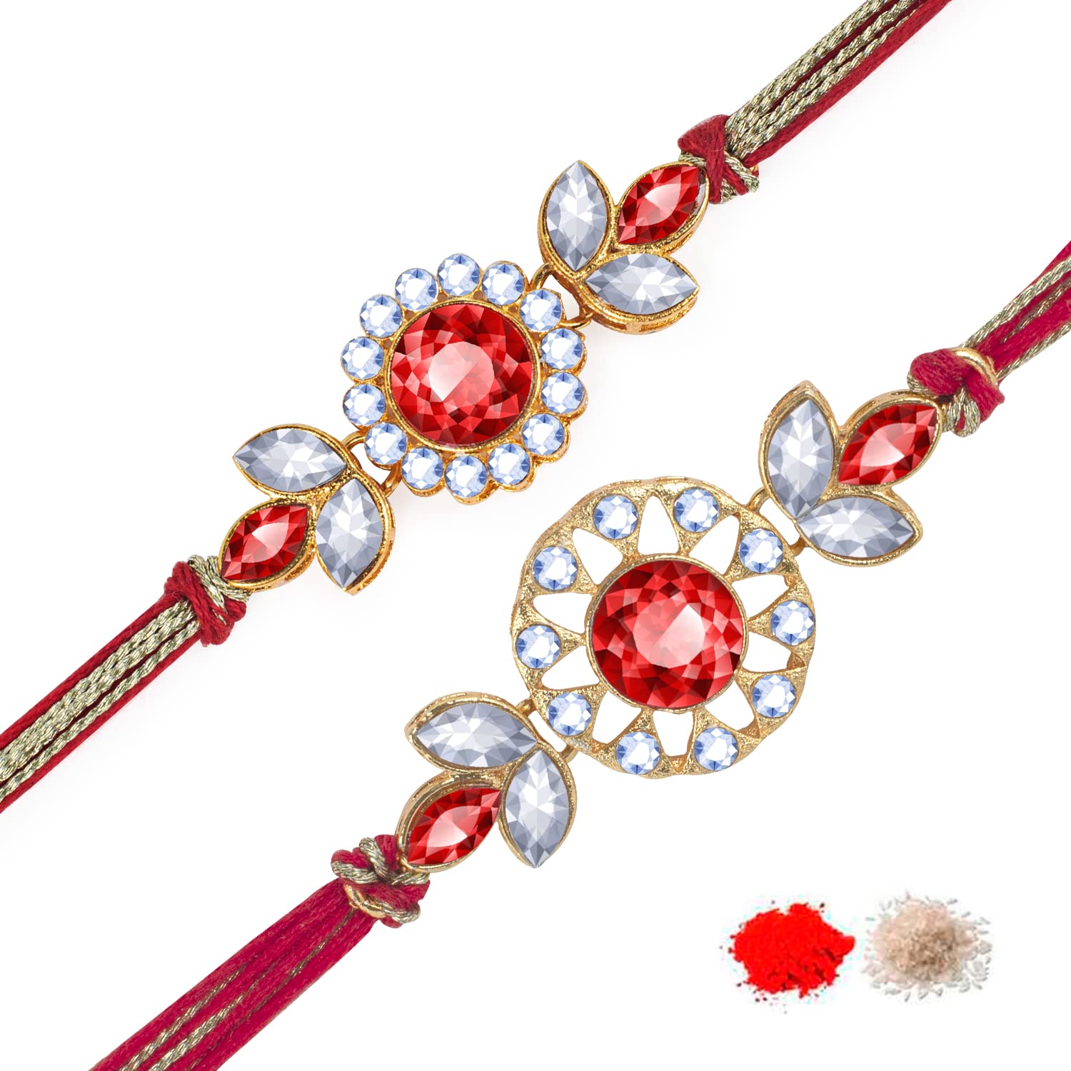 Kaameri Bazaar set of 2 kundan rakhi Bracelets with roli chawal for men brother bhai bro - Rakhi for brother (B0B2WWCKCN) Amazon Price History, Amazon Price Tracker