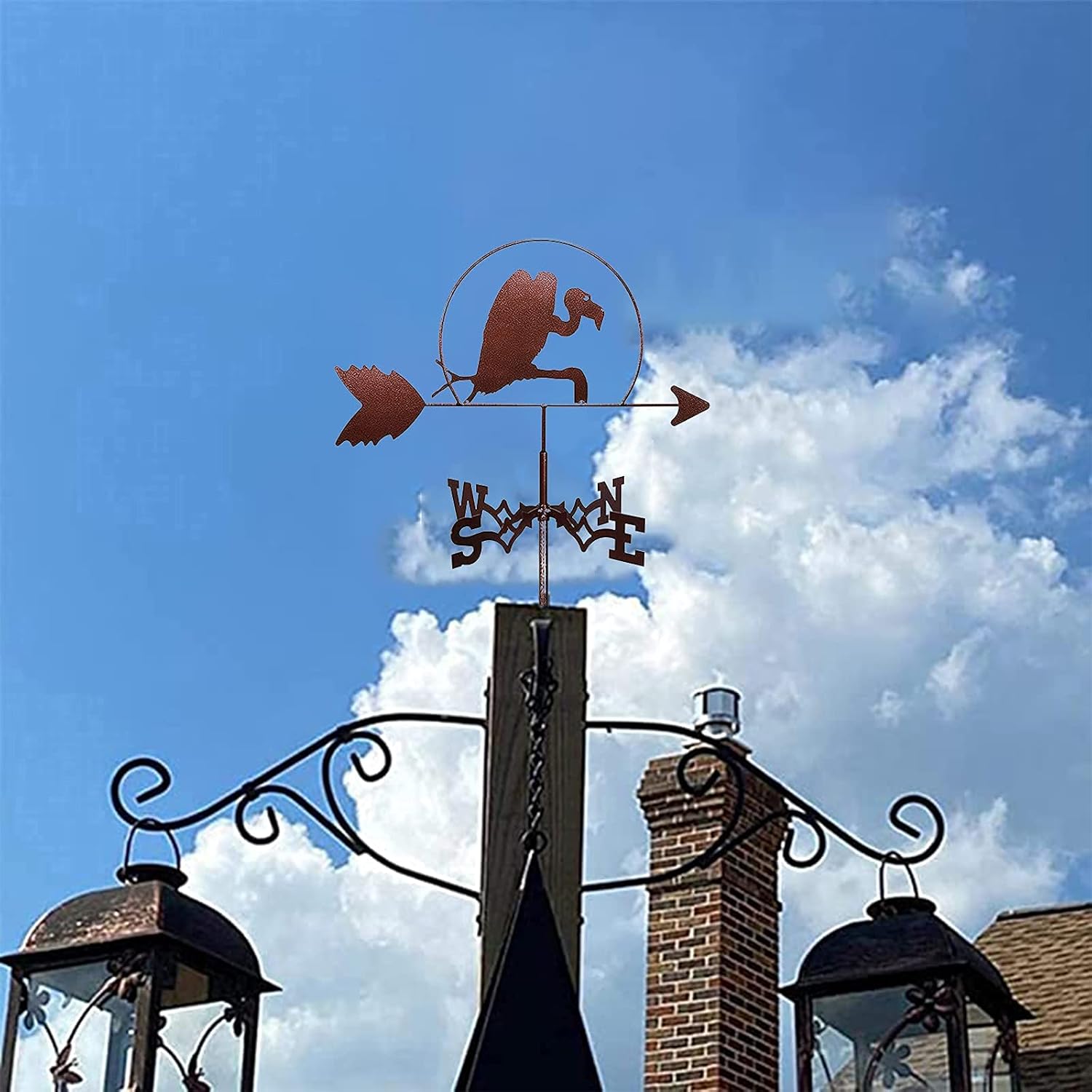 Weathervane,Practical Weathervane Outdoor Metal Weather Vane Wind Vane Measuring Tools, Wind Speed Direction Indicator for Farm Yard Garden Gazebo Decorations