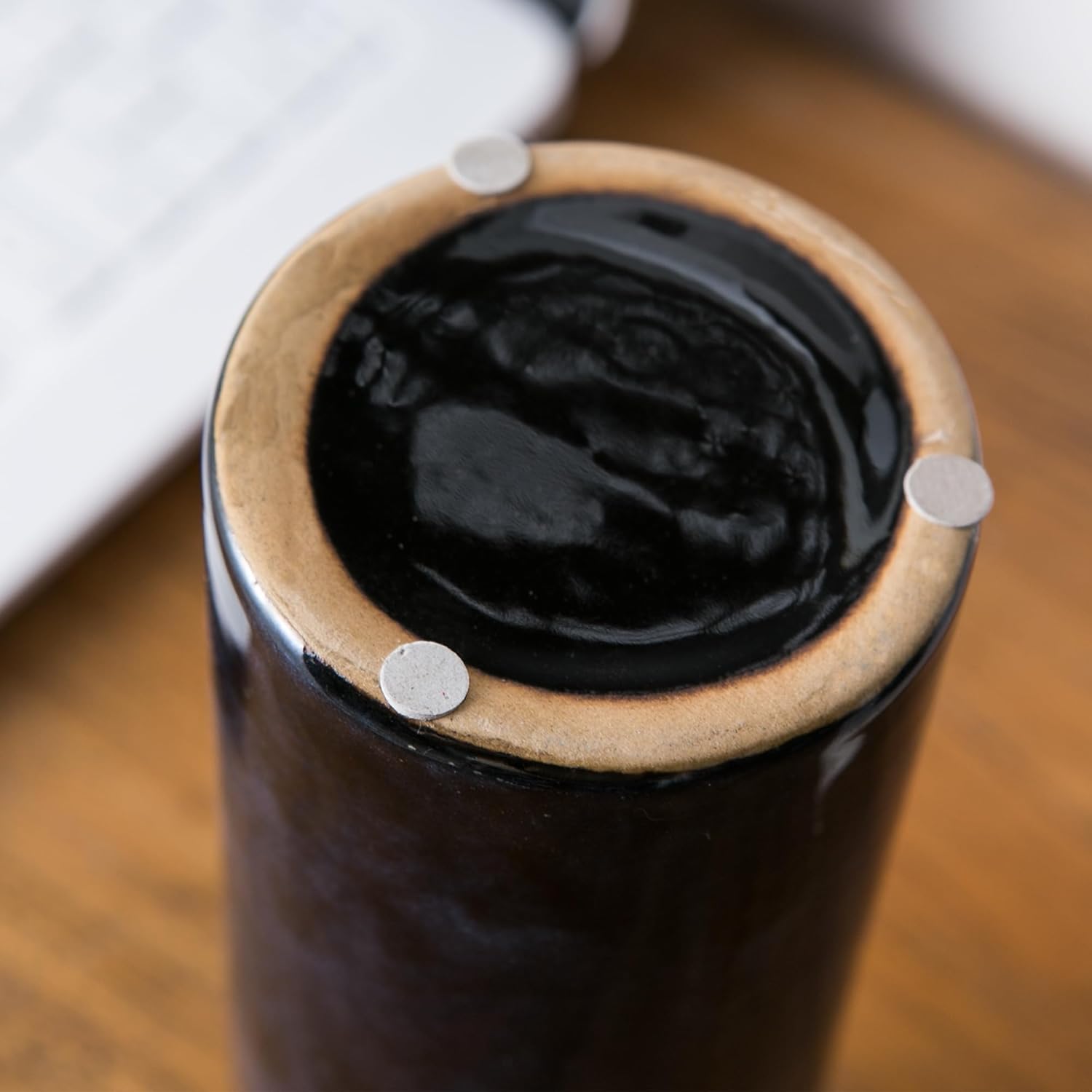 Blue Ceramic Vase Set of 3, Modern Farmhouse Small Vases, Rustic Terracotta Bottles for Living Room Fireplace, Centerpiece Table Decor - Image 8