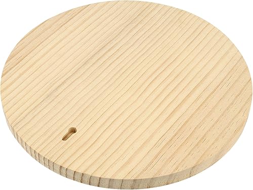 Miniatura 4 de SINJEUN Paquete de 2 placas redondas de madera de 12 pulgadas, letrero colgante de madera en blanco de 34 pulgadas de grosor, tableros de madera sin