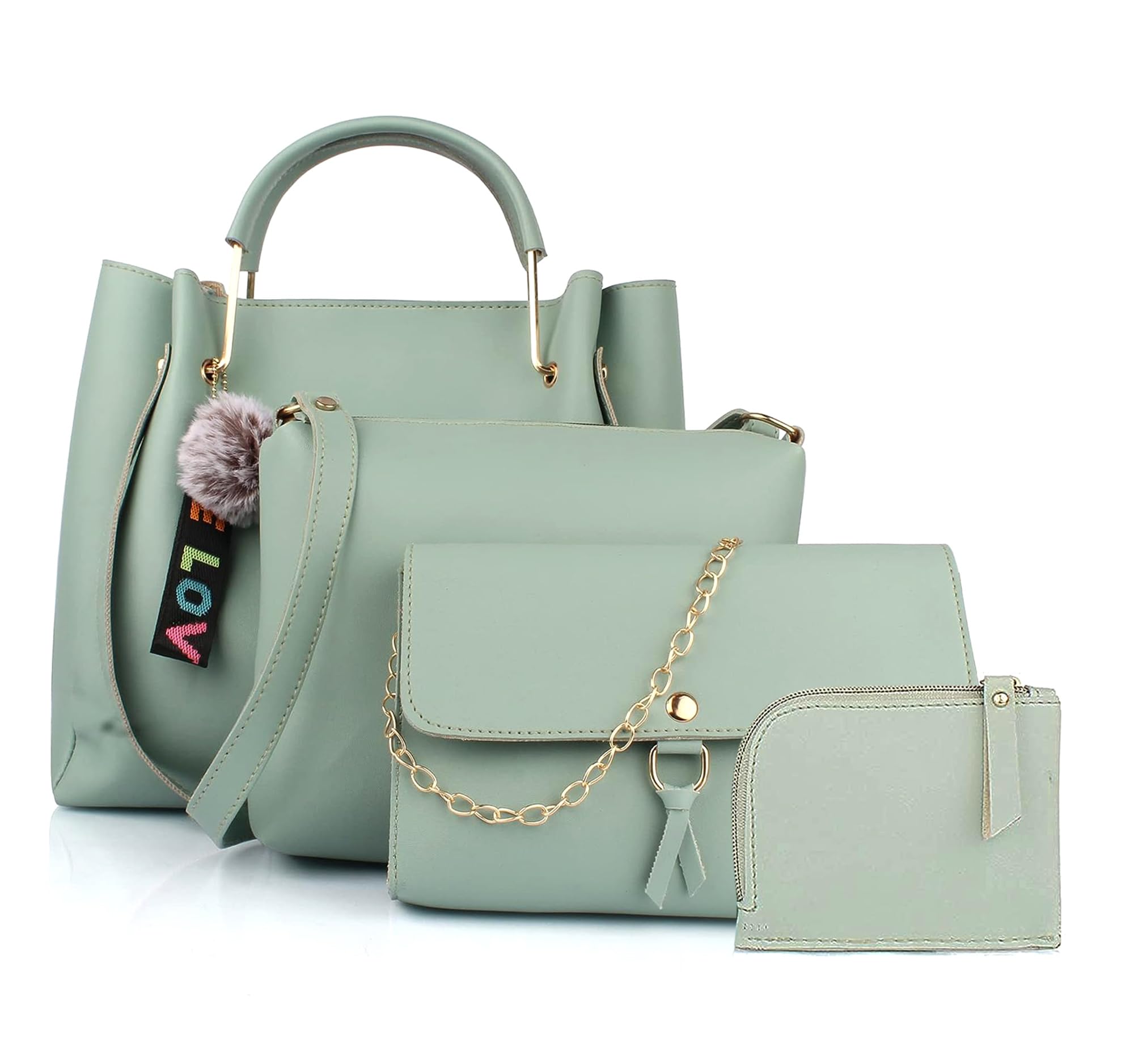 Mammon womens Shoulder Hand bag Combo (3LR-bib-tie) (Pista) (B09PD5JKWT) Amazon Price History, Amazon Price Tracker