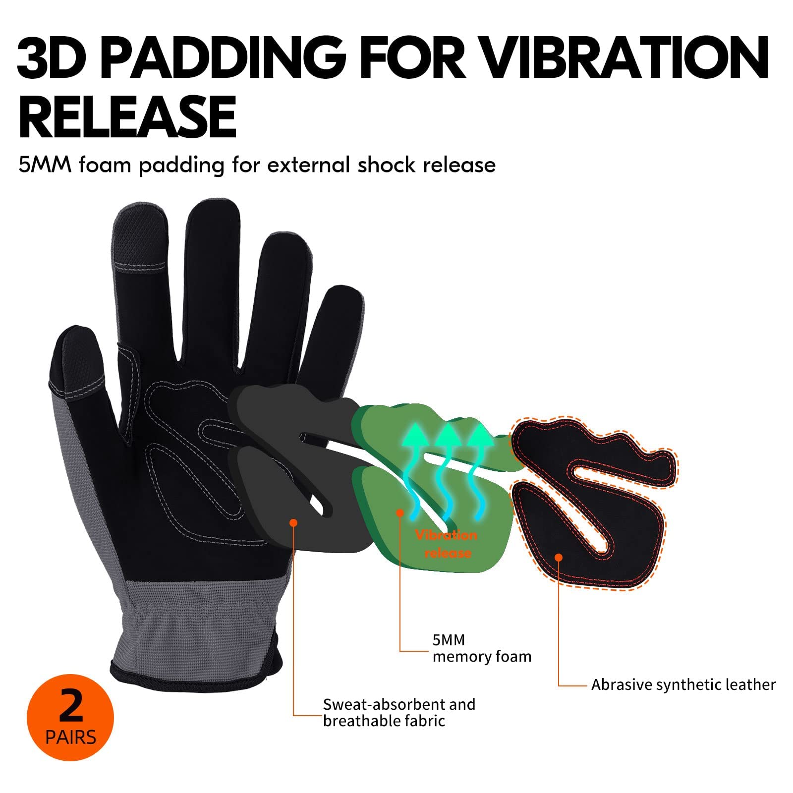 Guanti Sicurezza Premium 24 Paia 24 Paia Guanti Da Lavoro In Lattice Rivestiti - Per Edilizia, Giardinaggio, Uso Pesante, Marca SafeTouch Guanti Da Giardinaggio - Foto 9