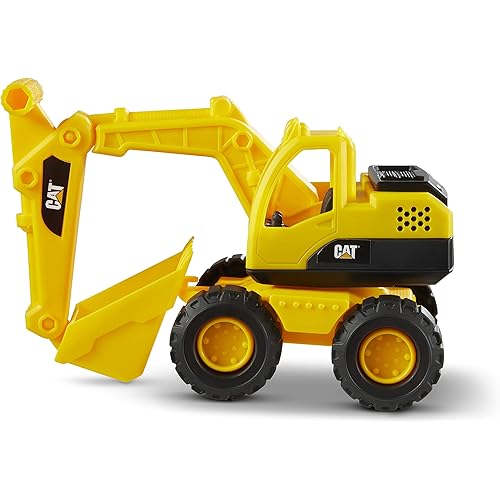 Cat Construction Fleet 10” Excavator Toy – Heavy‑Duty Plastic, Working Boom & Bucket, Free‑Rolling Wheels, Indoor/Outdoor Sandbox Vehicle for Toddlers & Kids Ages 2 +