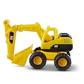 Cat Construction Fleet 10 Excavator Toy- HeavyDuty Plastic, Working Boom & Bucket, FreeRolling Wheels, Indoor/Outdoor Sandbox Vehicle for Toddlers & Kids Ages2+