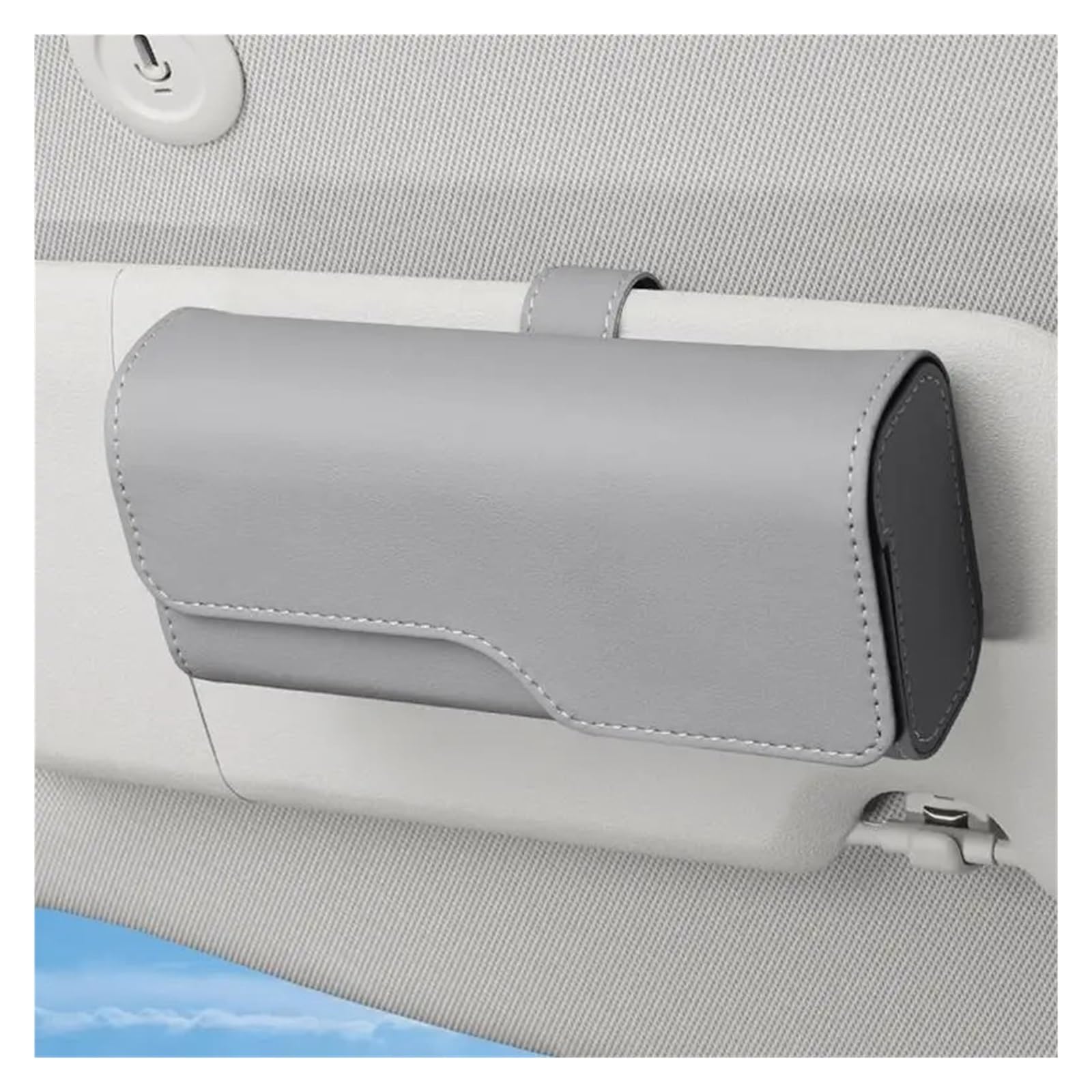 Contenitore Occhiali per Auto Supporto per Occhiali da Sole per Visiera per Auto Vista per in Pelle Custodia per Organizer con Chiusura Magnetica Nascosta(Red)