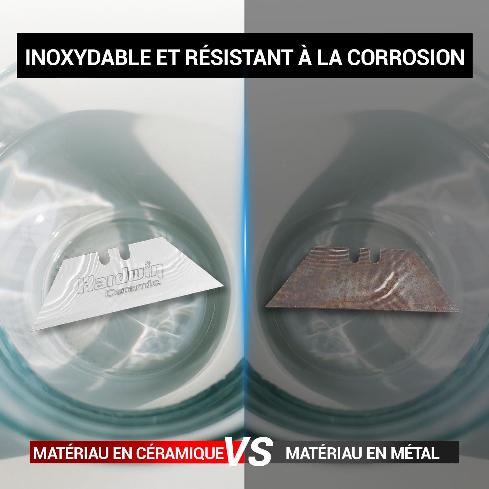Lot de 20 lames de couteau utilitaires en céramique de zircone de qualité supérieure avec support en métal, antirouille pour travaux manuels et découpe de boîte de précision