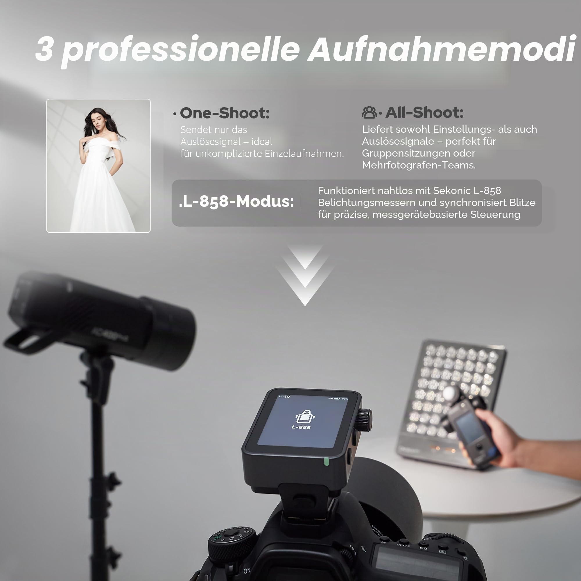 Godox X3Pro Blitzauslöser, kabellos, TTL, 2,4 GHz, mit HSS-Display, TCM (Auto-/Manuell/Mehrfach-Modi, unterstützt App-Steuerung (X3Pro S)