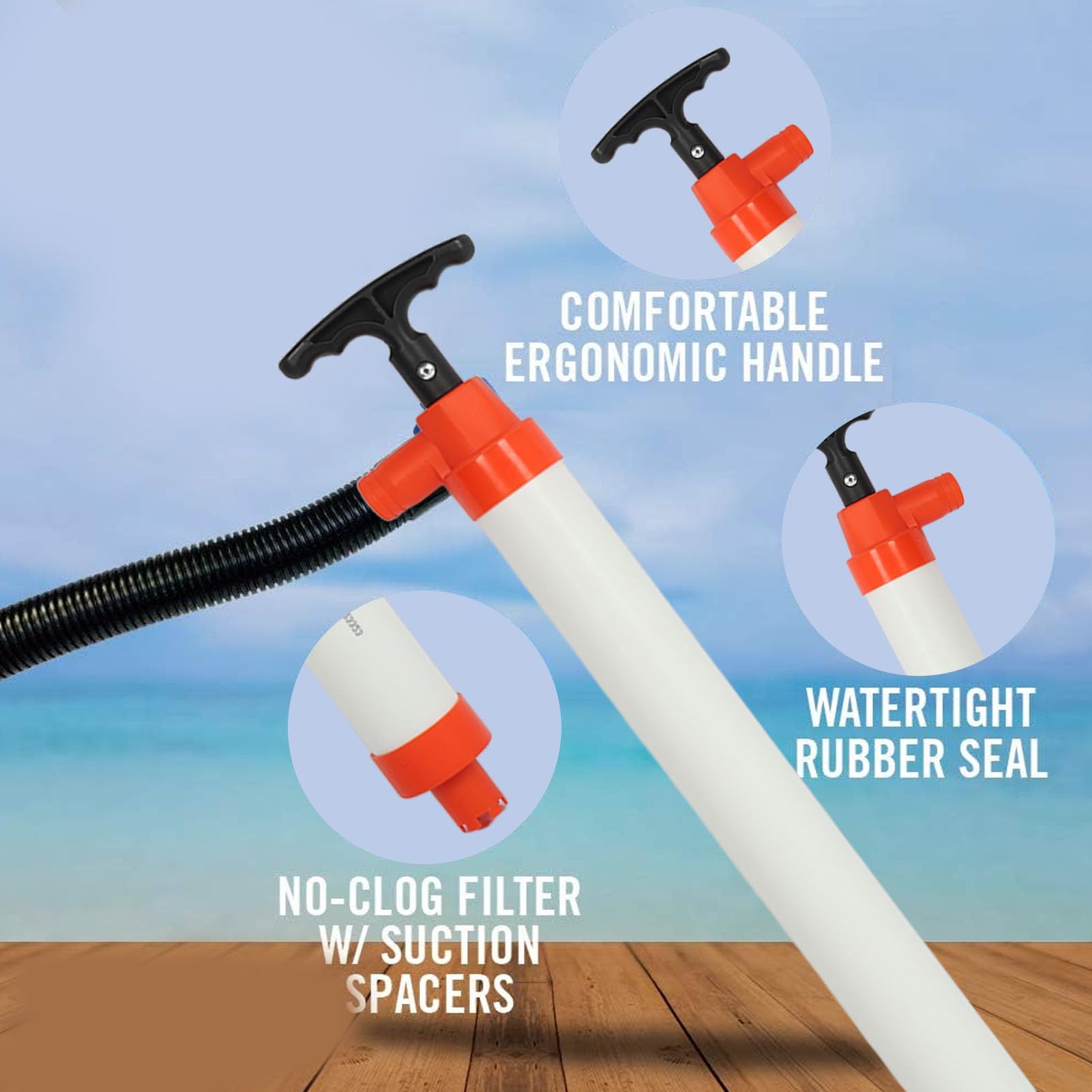 Yctze Hocheffiziente Handbilgepumpe, Langlebige Manuelle Wasserpumpe für