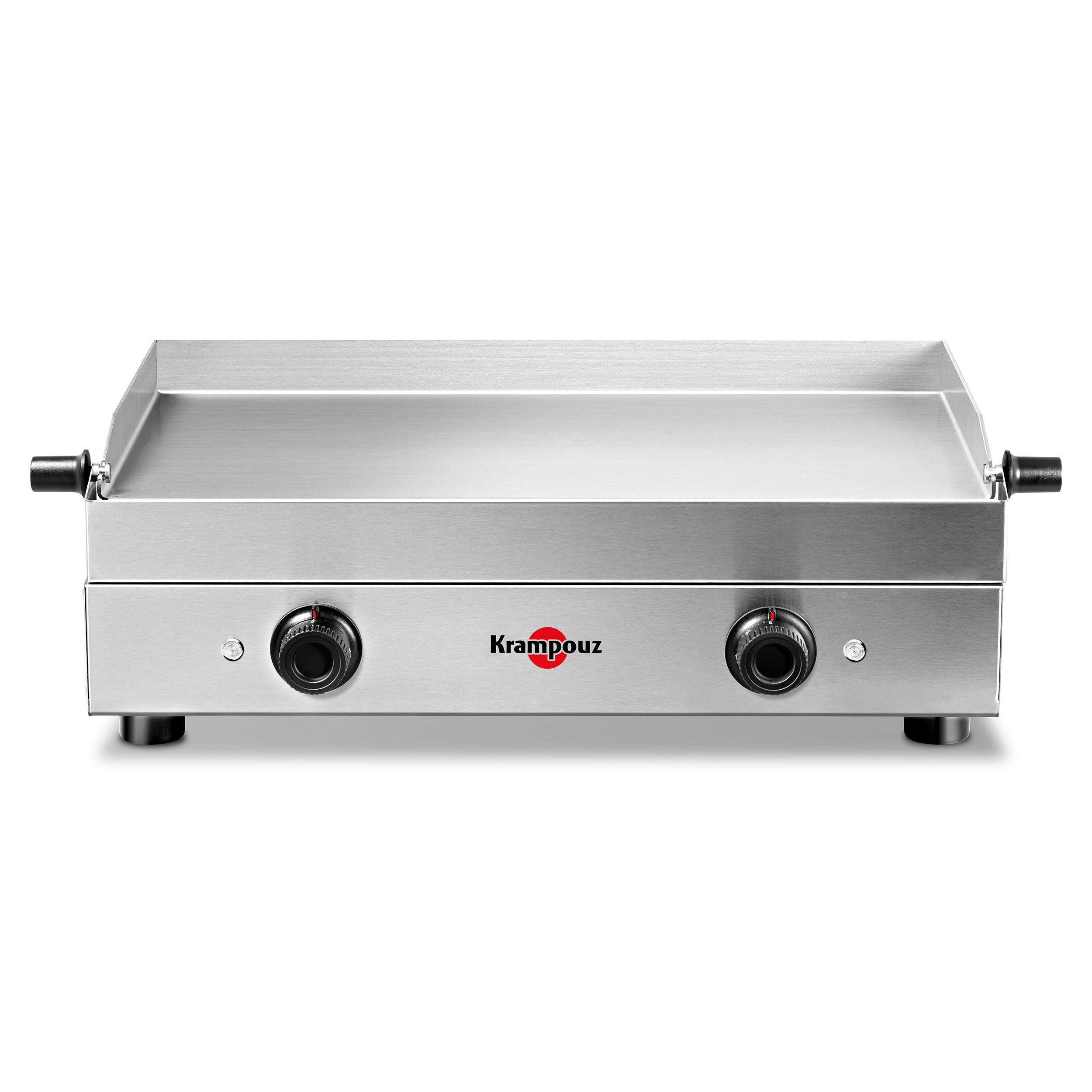 KRAMPOUZ - Plancha eléctrica Saveur - Placa de cocción de acero inoxidable de 64 x 33 cm - 3200 vatios - 2 zonas de cocción - 2 termostatos hasta 300 °C - Limpieza fácil - Fabricada en Francia