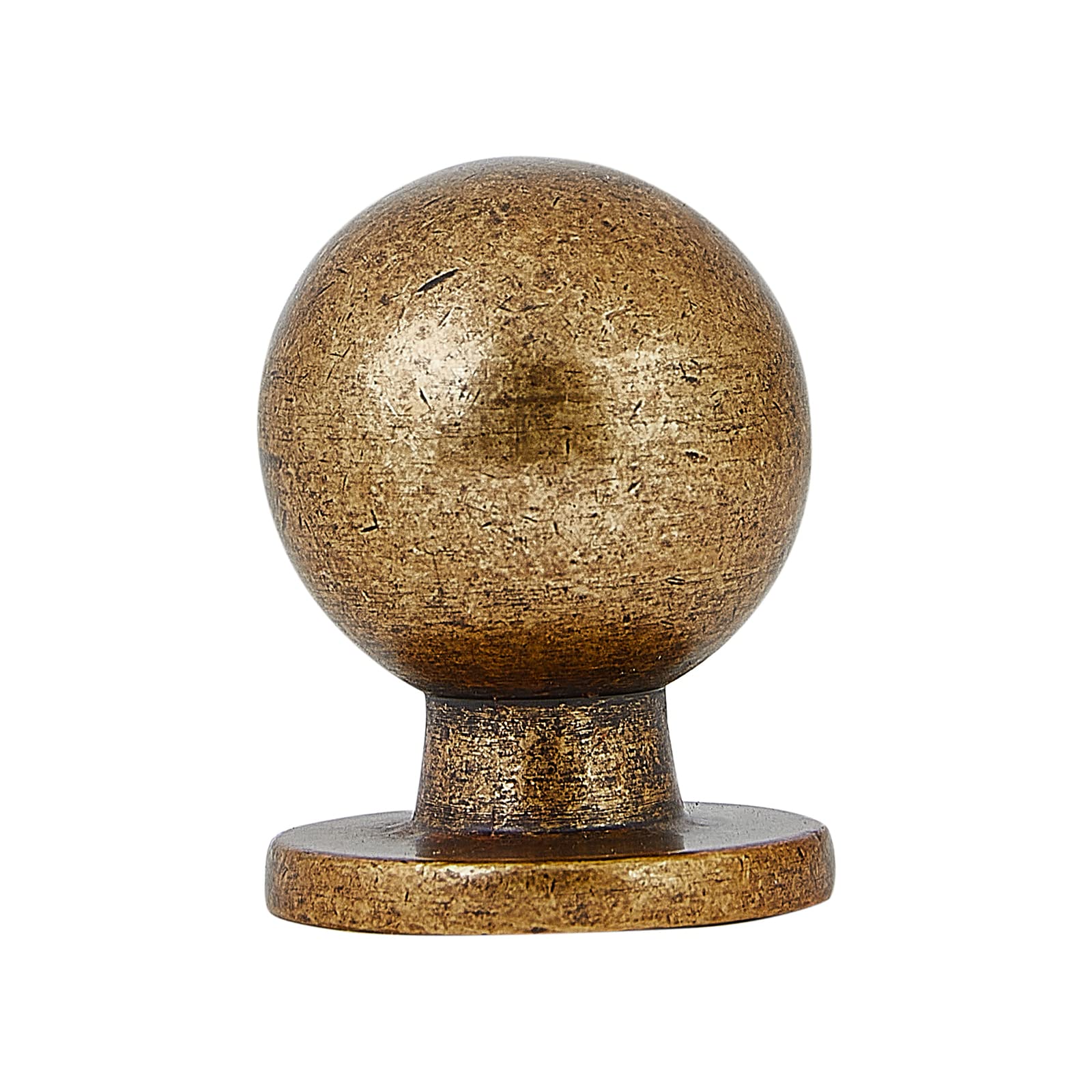 HARPOON 10 Pack Cabinet Round Knobs, Furniture Hardware Pull 1" Inch Antique Brass Brown
