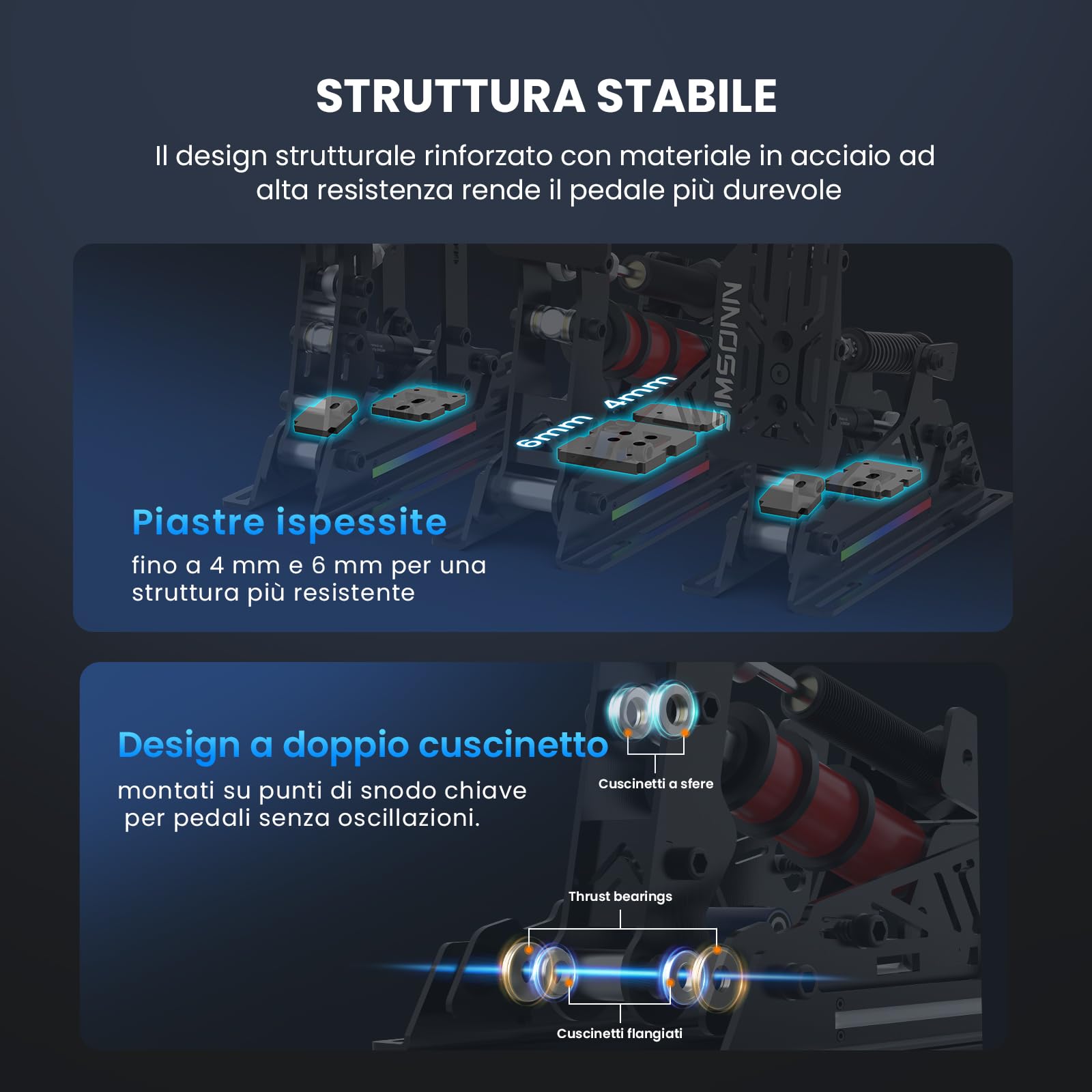 SIMSONN PRO X Pedali da corsa Ultra Sim Pedali per murino di corsen Cella di muratura per PC colata continua che opera per tico aptico (PRO X ULTRA P3-H3)