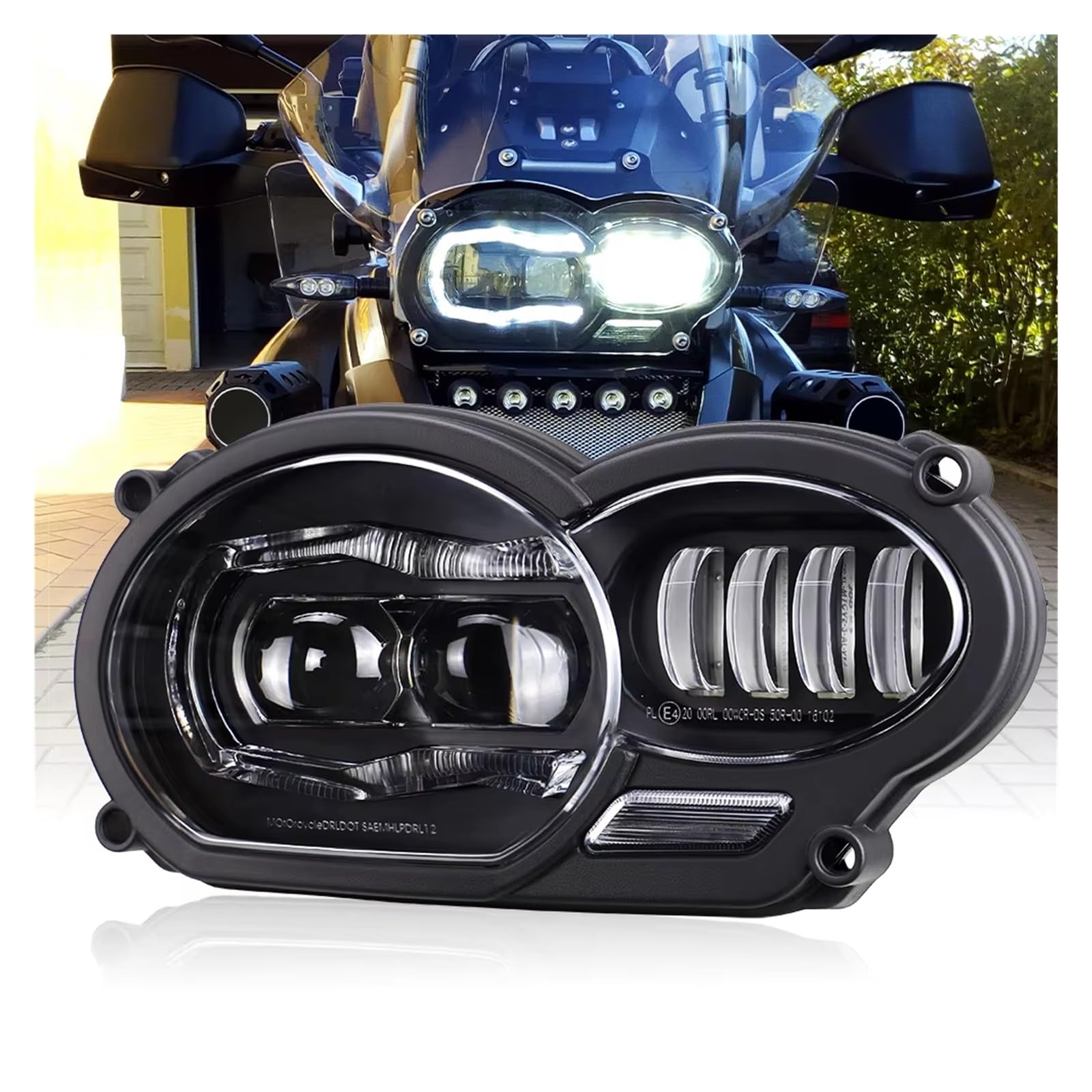Faro LED Moto Motor Bike 2018 Faro LED Per BMW R1200GS R 1200 GS ADV R1200GS LC 2004 2005 2006-2010 2011 2012 (Fit Radiatore Olio) Fari Anteriori Moto