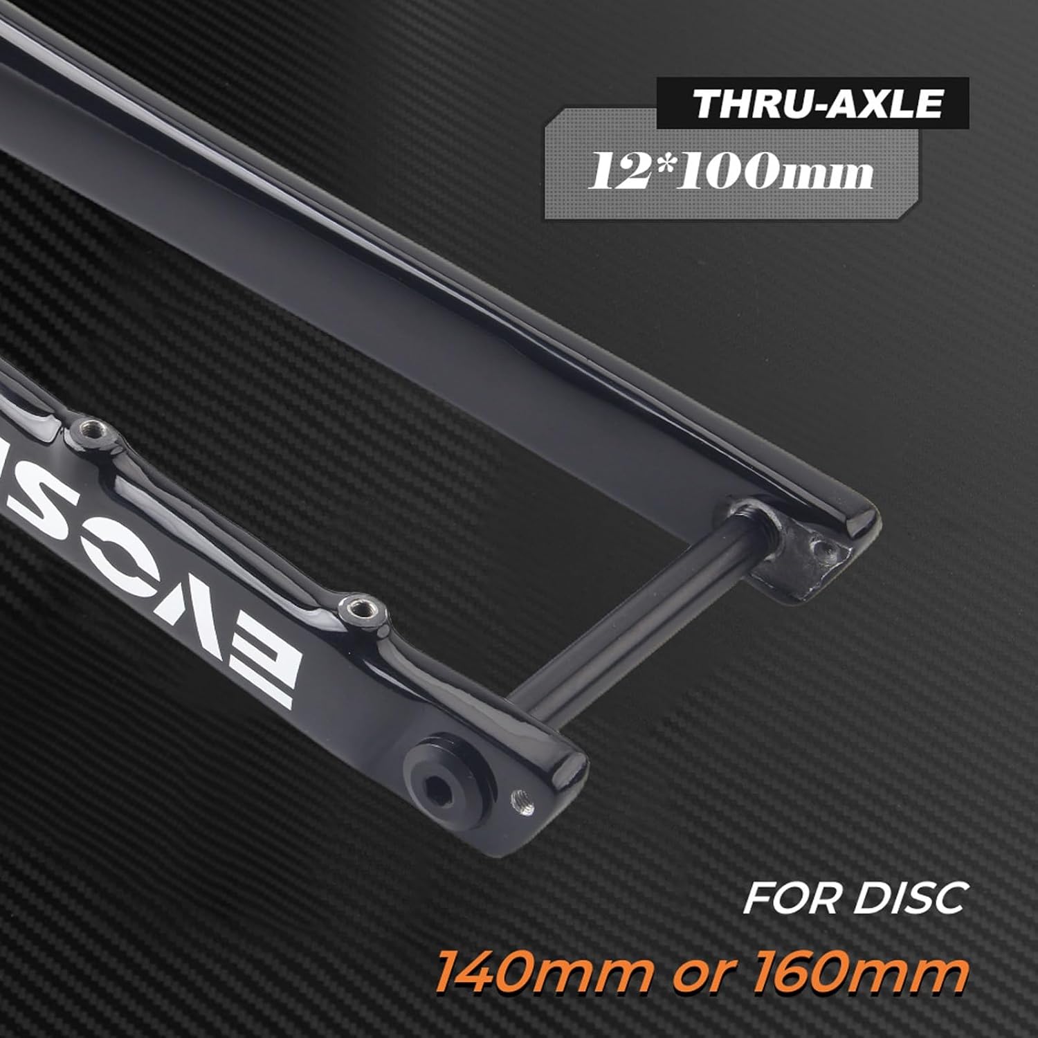 Gravel Road Bikes Rigid Forks 700C Full Carbon Fiber Bike Forks C/Disc Brake Bikes Front Forks 12 * 100mm Thru Axle 1-1/2" Tapered Tube Max 700 * 45C Tire(Matte Black)