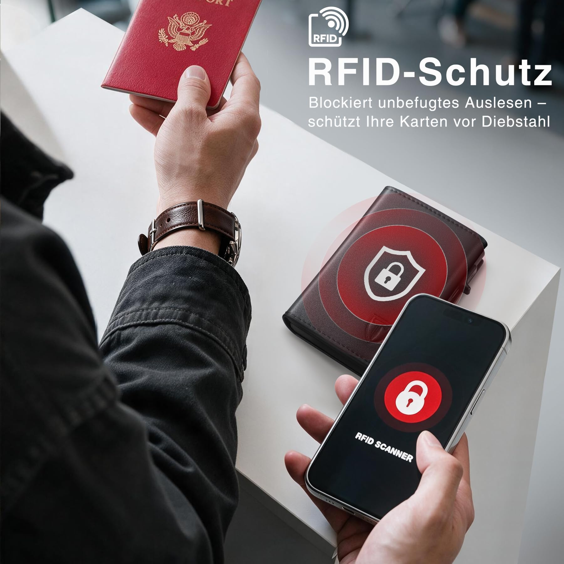 TENBST Hochwertige Geldbörse Herren, Exklusives Slim Wallet mit Münzfach & RFID Schutz, luxuriöses Leder Portmonee Herren, 8 Fächer für Kreditkarten, Elegantes Kartenetui, edle Geschenke für Männer