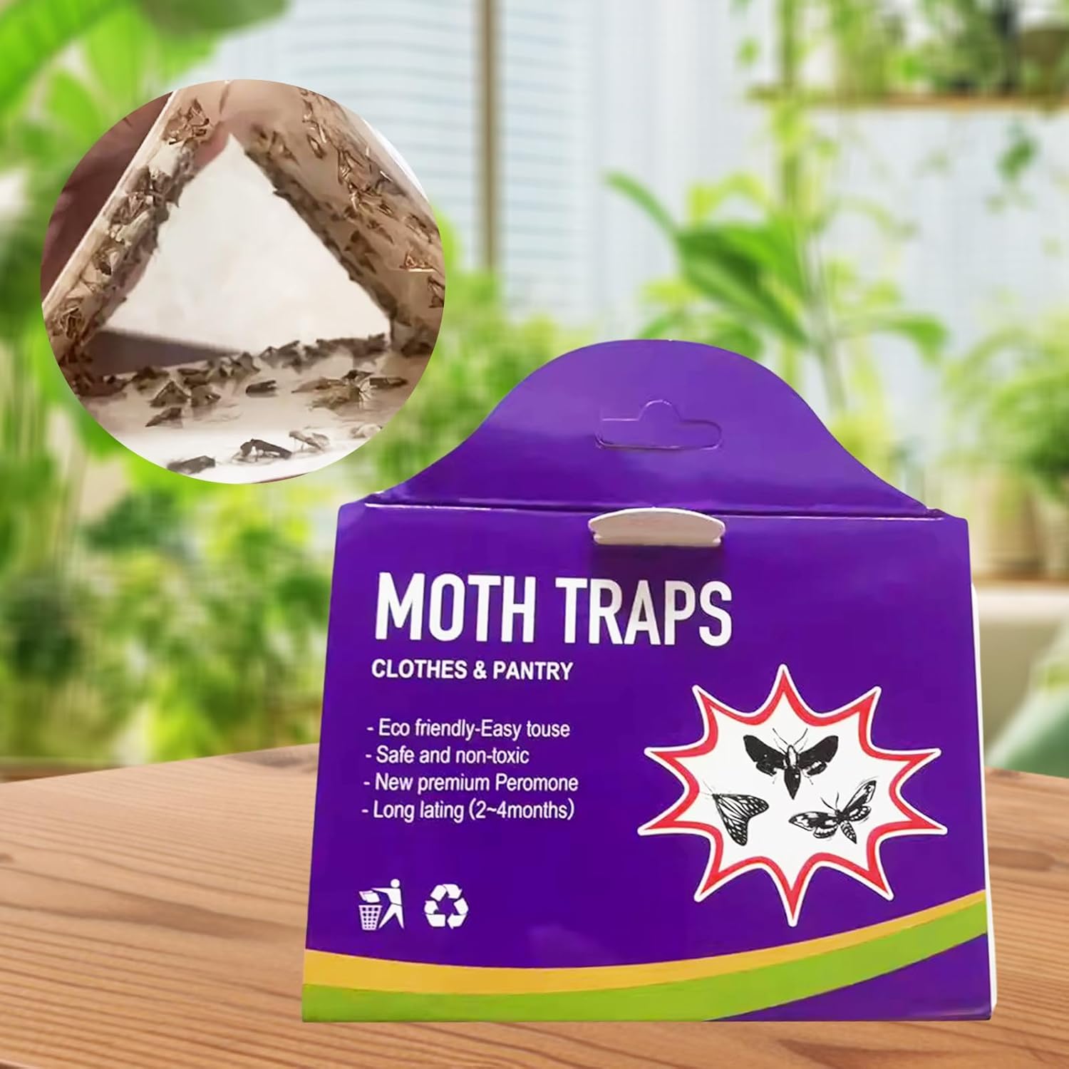 Effektive Mottenfalle: 20 Stück zur Bekämpfung von Kleidermotten und Lebensmittelmotten