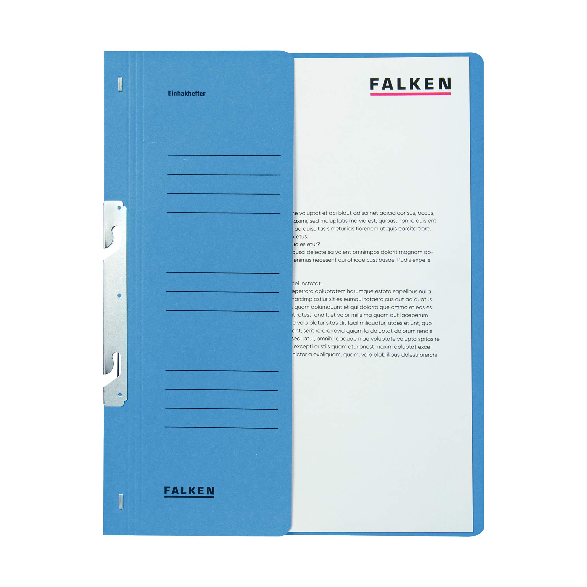 FALKEN 50x Einhakhefter aus Recycling-Karton für DIN A4 blau