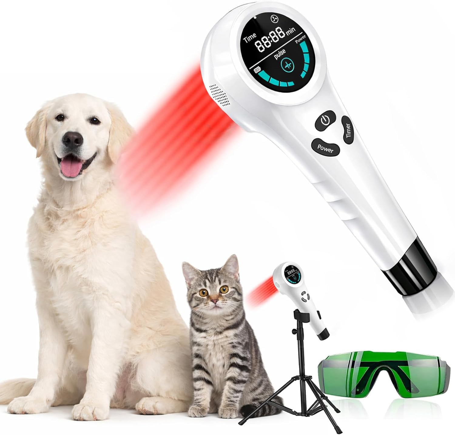 Cold Laser Therapy Device for Dogs & Cats, Pet Pain Relief & Joint Support Tool, Multi-Wavelength Red & Infrared Light Therapy for Arthritis, Muscle & Mobility Care, Safe Home Use